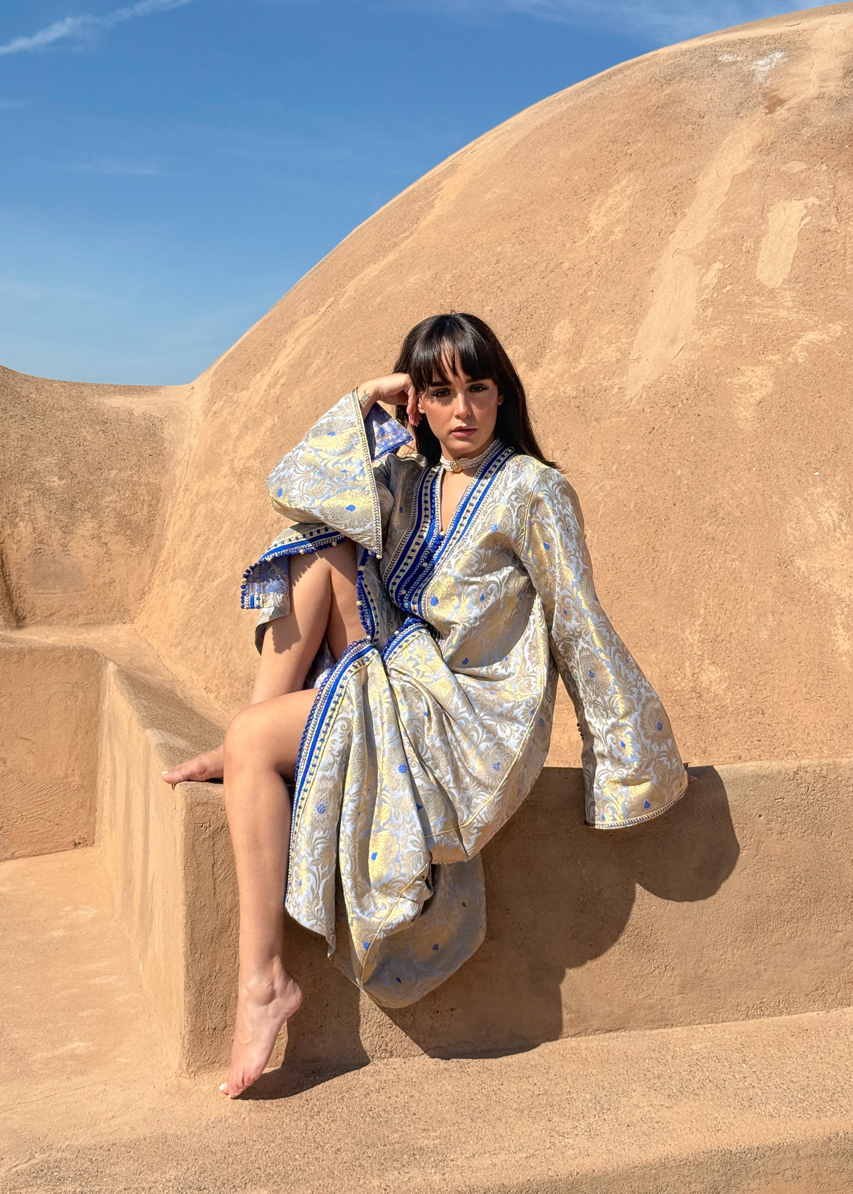 ELYA SILK BROCADE KAFTAN