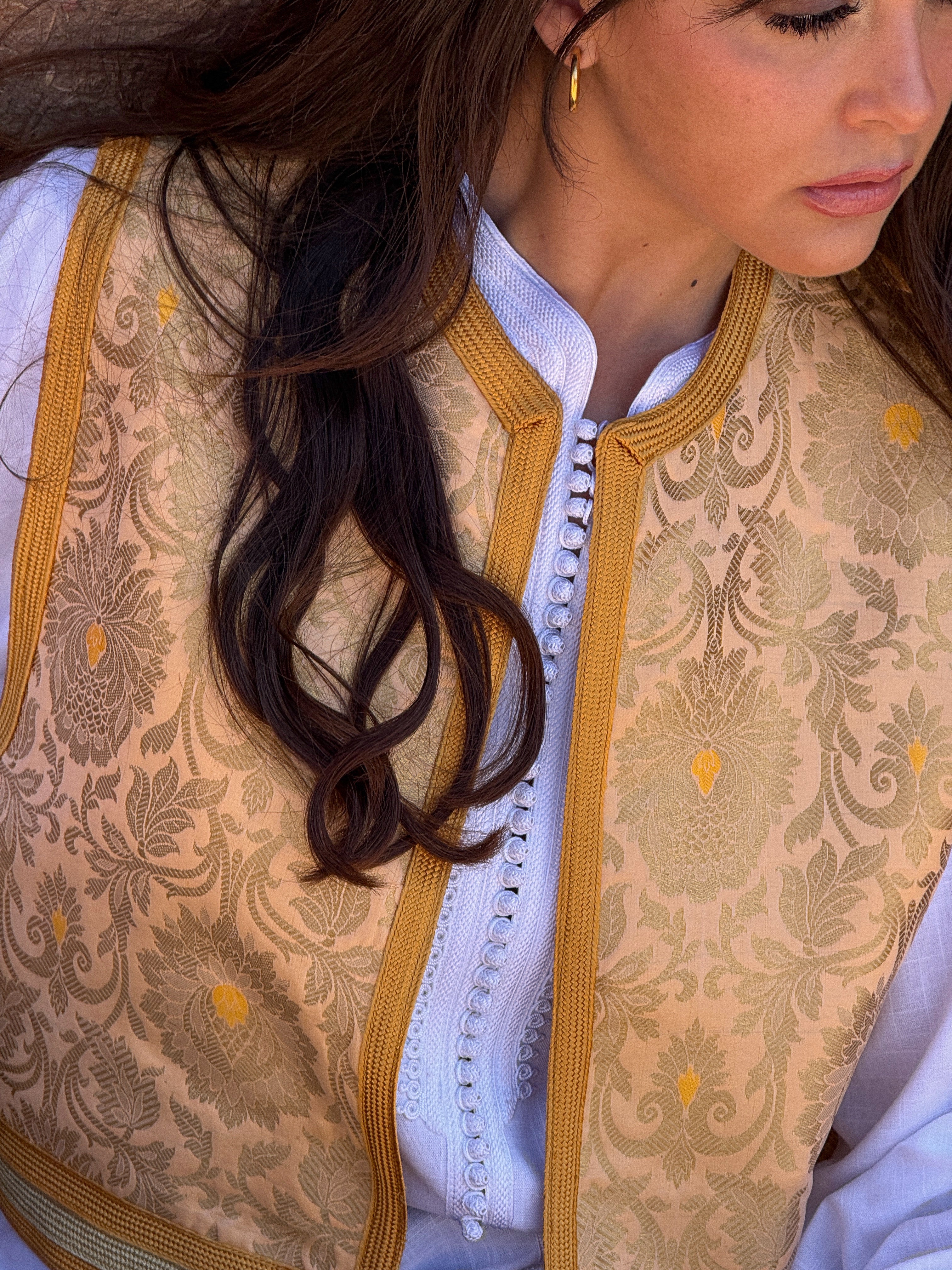 HOSNI SILK BROCADE GILET
