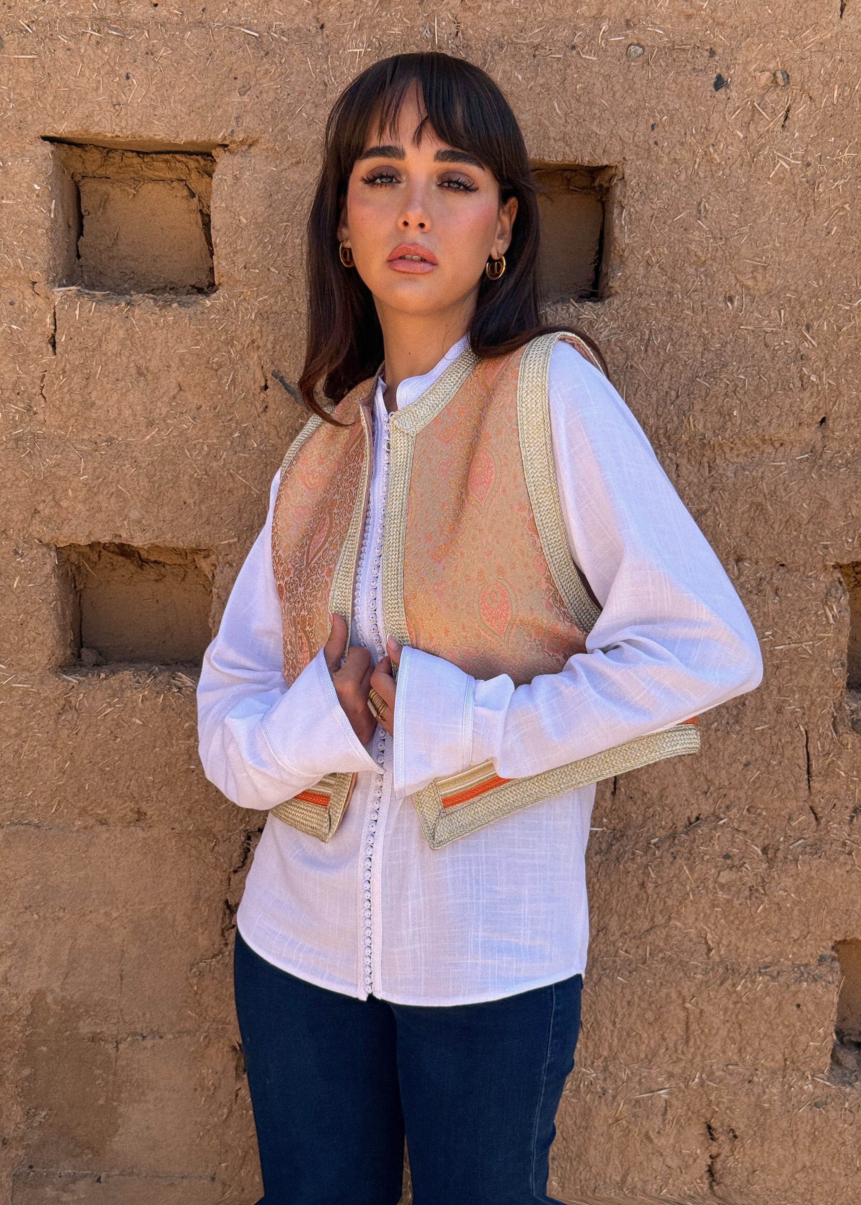 RIDA SILK BROCADE GILET