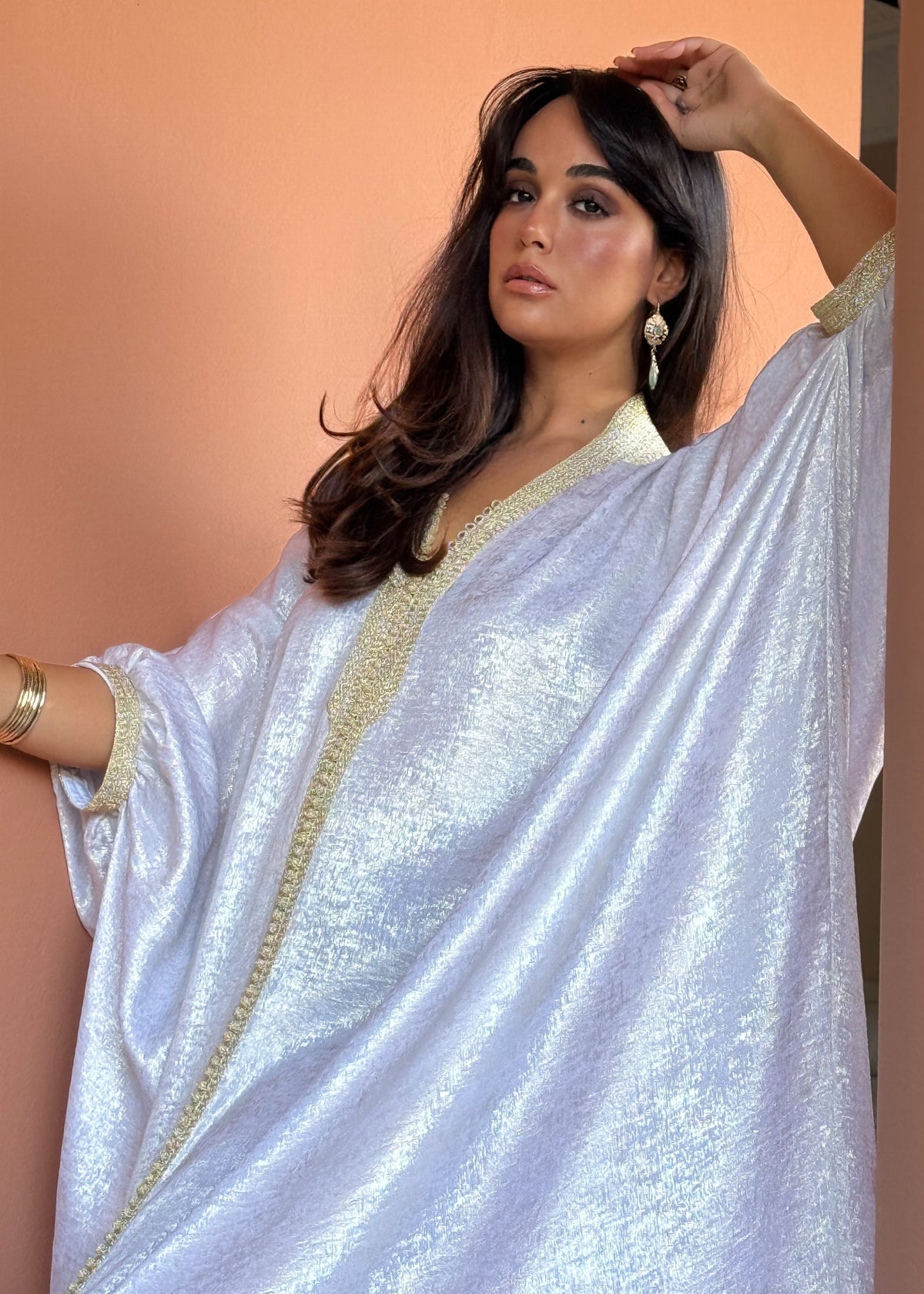 Noof Oversized Shimmering Crepe Kaftan by Moroccan Touch