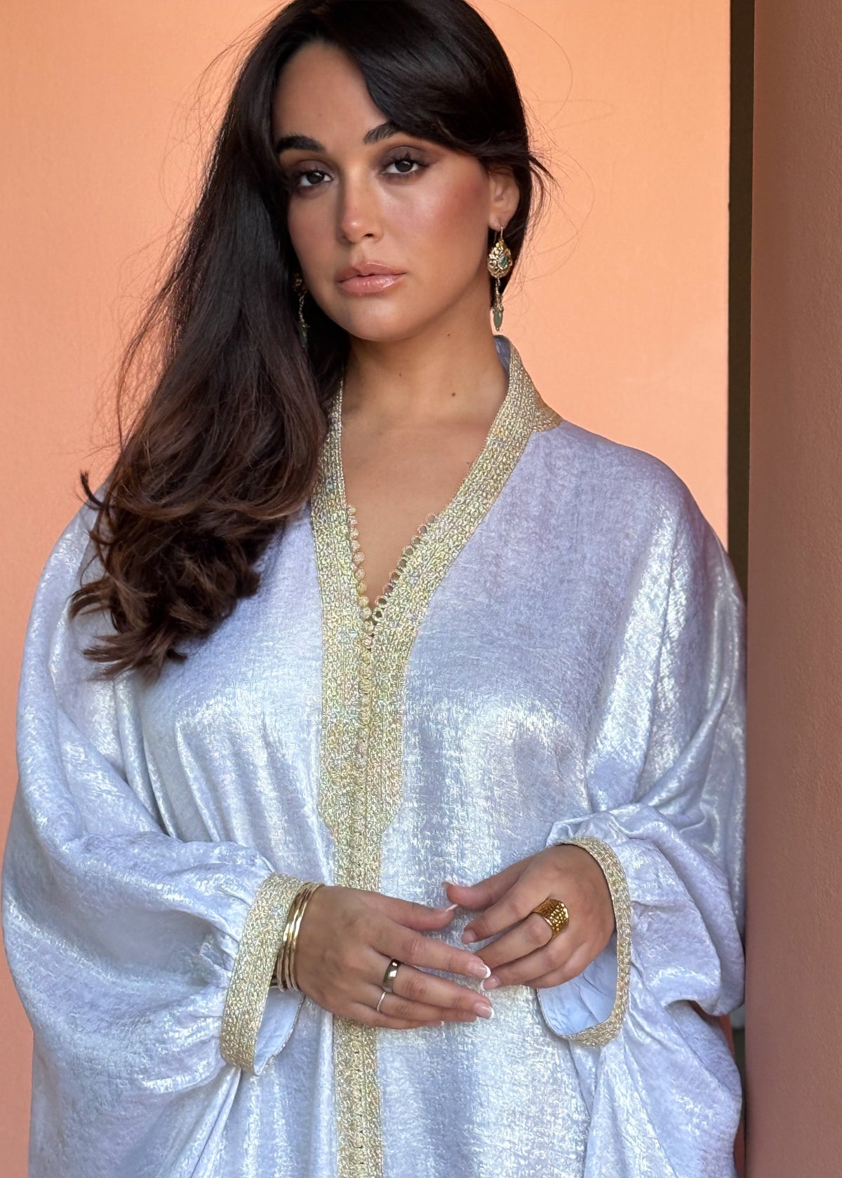 Noof Oversized Shimmering Crepe Kaftan by Moroccan Touch