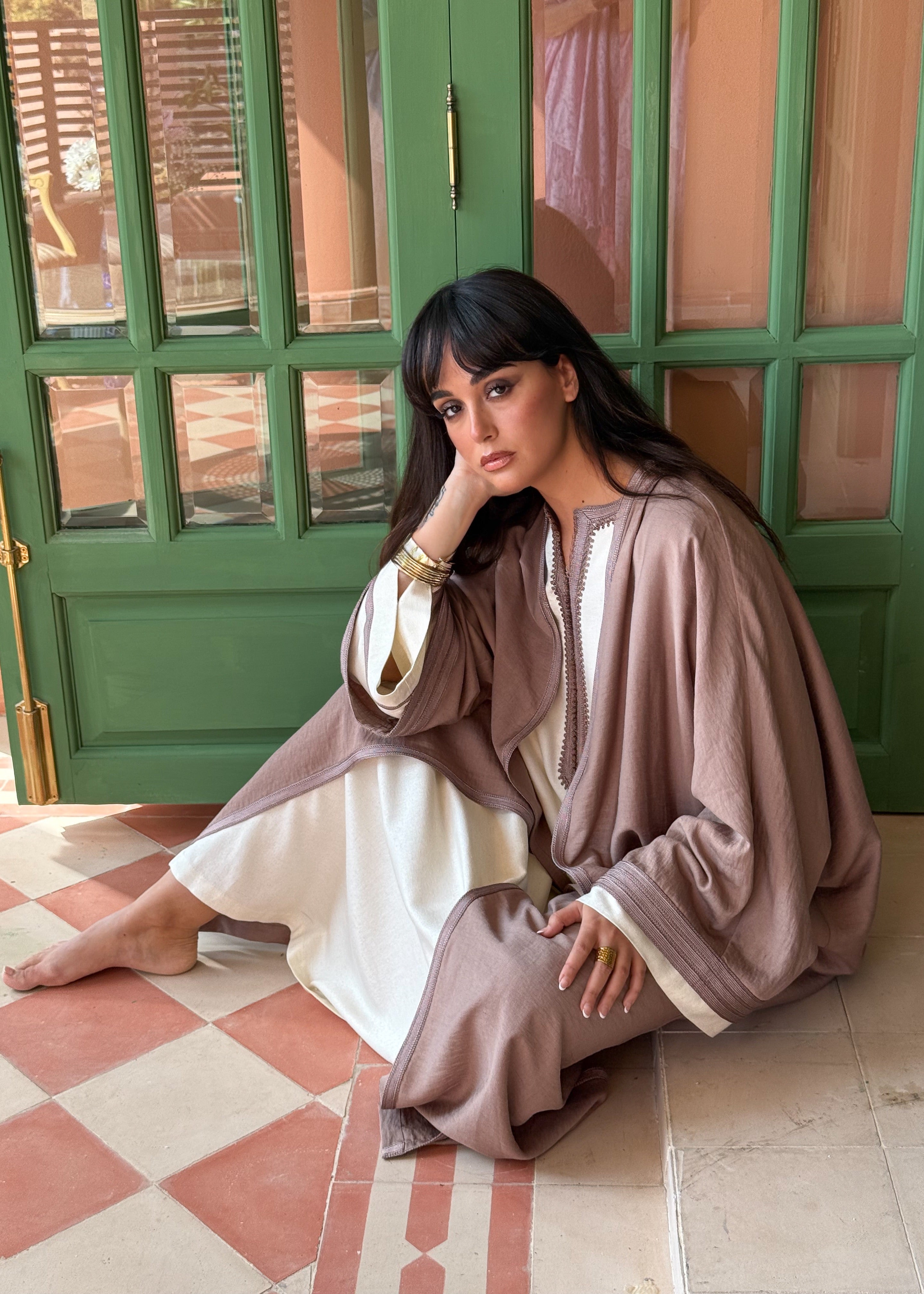 DIMAH TWO-PIECE LINEN SET HAND EMBROIDERED