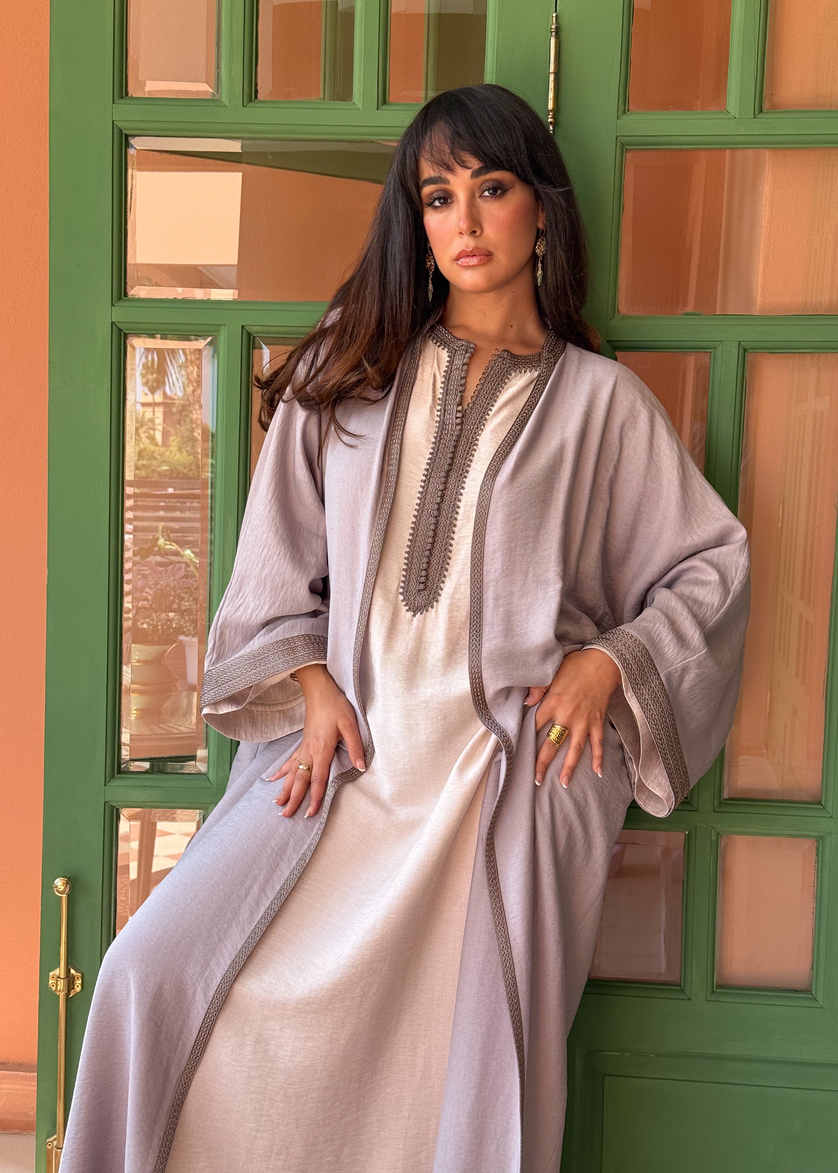 DIMAH TWO-PIECE LINEN SET HAND EMBROIDERED