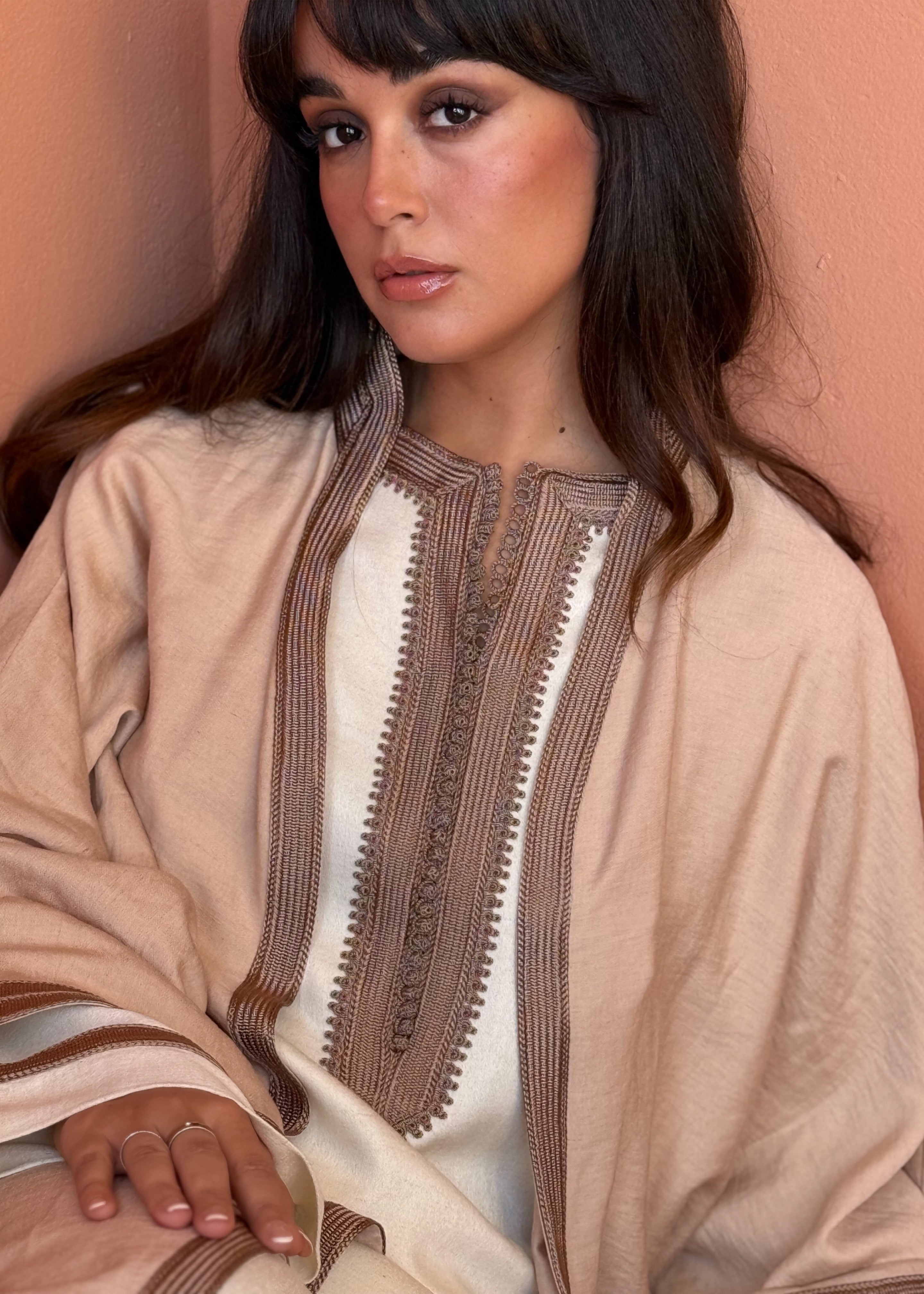 DIMAH TWO-PIECE LINEN SET HAND EMBROIDERED
