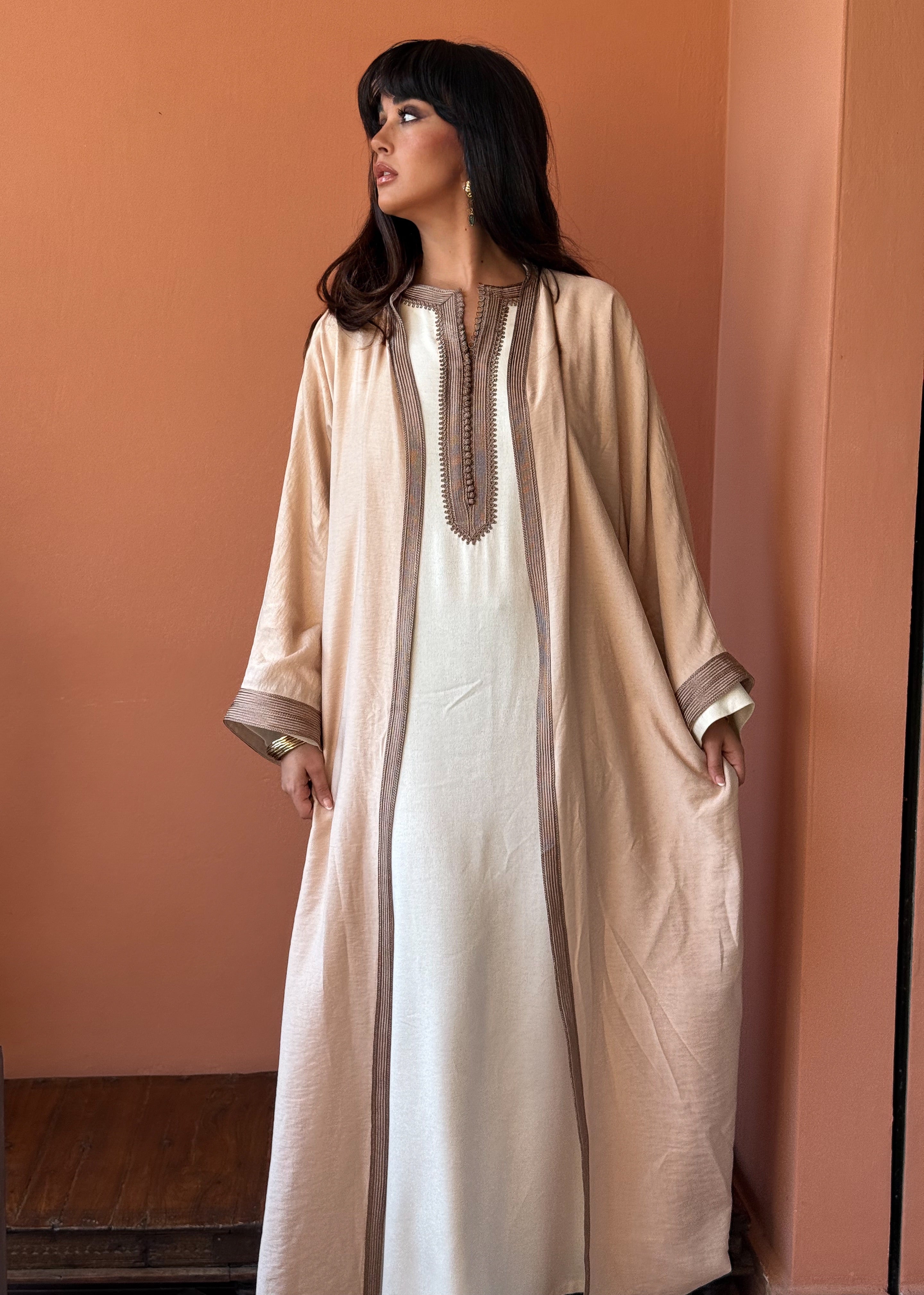 DIMAH TWO-PIECE LINEN SET HAND EMBROIDERED