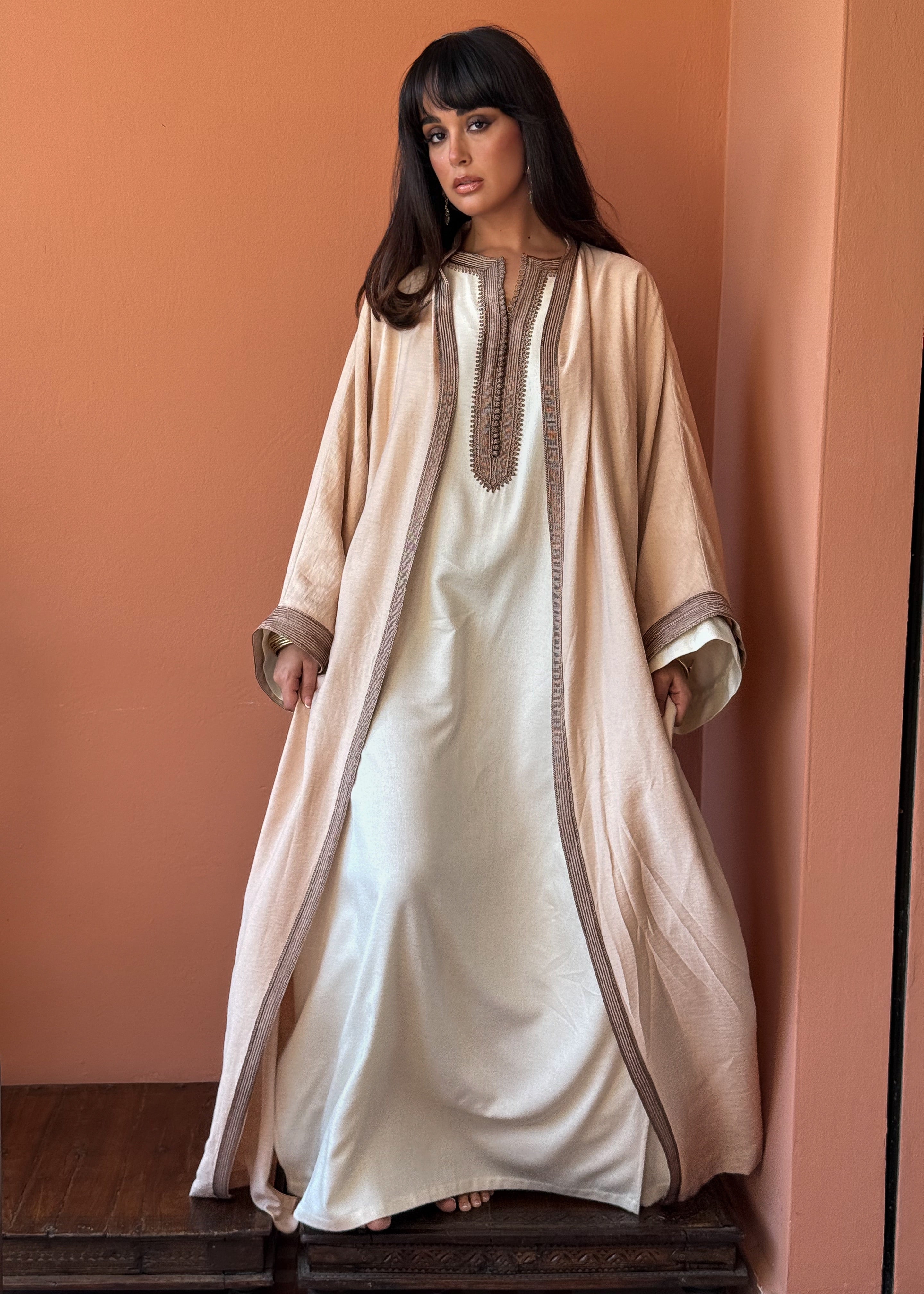 DIMAH TWO-PIECE LINEN SET HAND EMBROIDERED