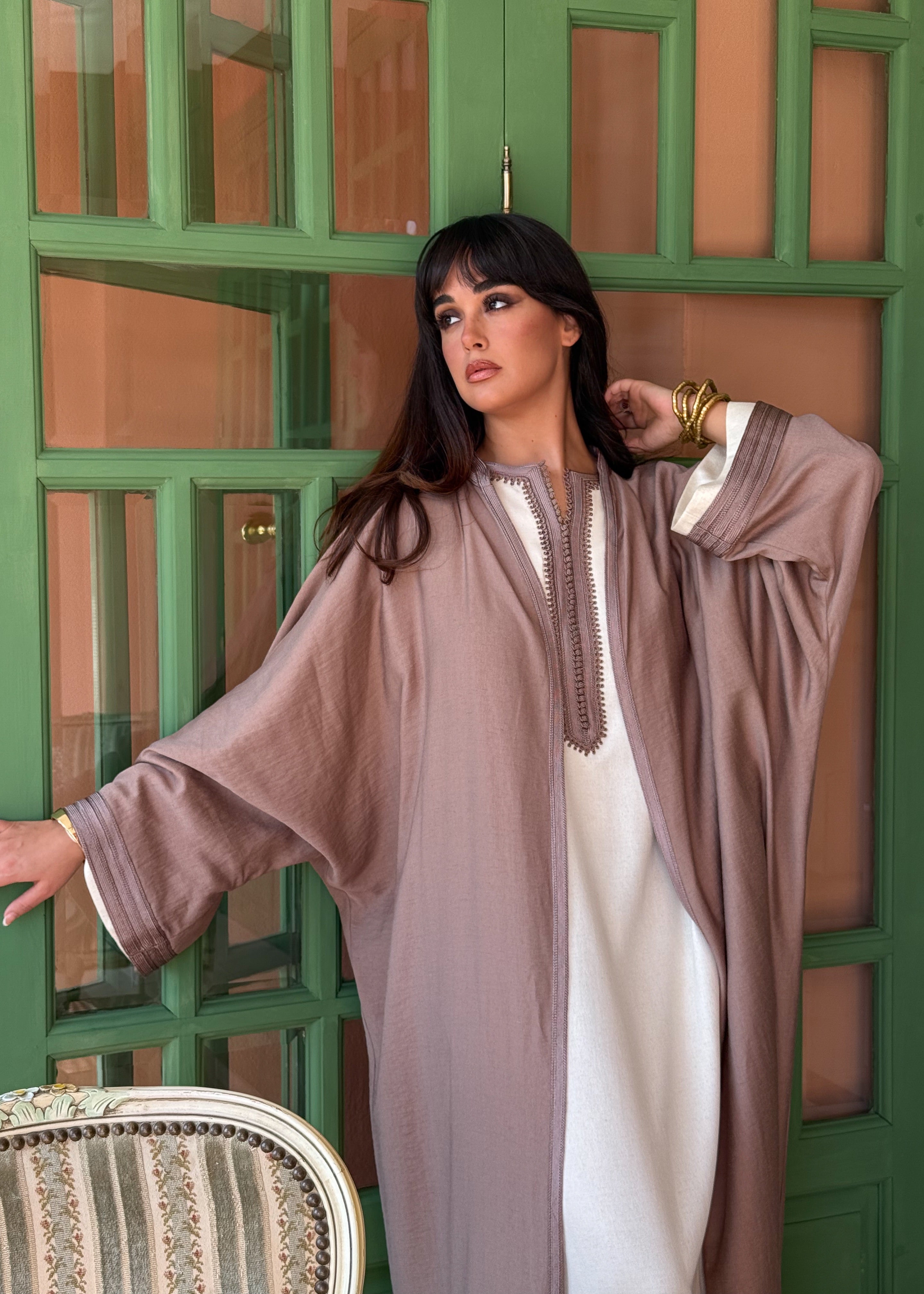 DIMAH TWO-PIECE LINEN SET HAND EMBROIDERED