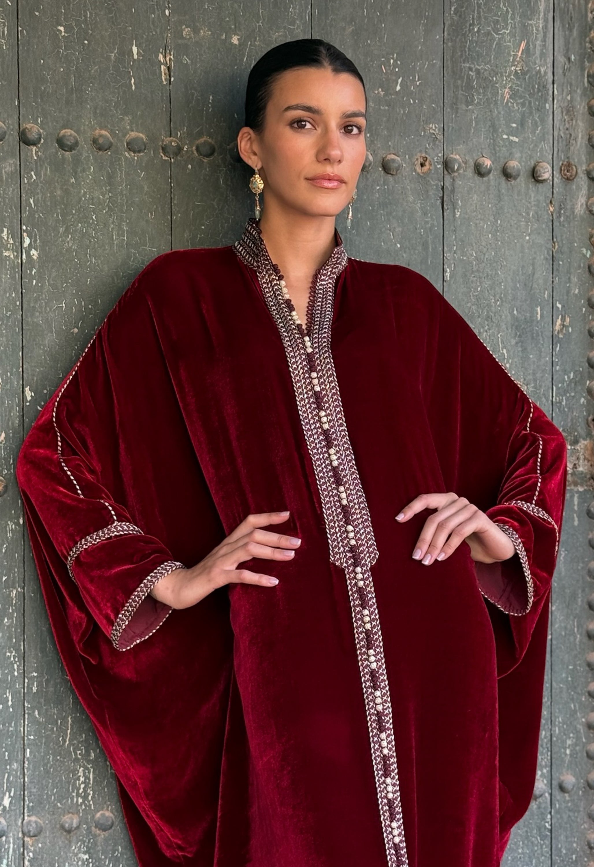 RACHIDA OVERSIZED VELVET KAFTAN