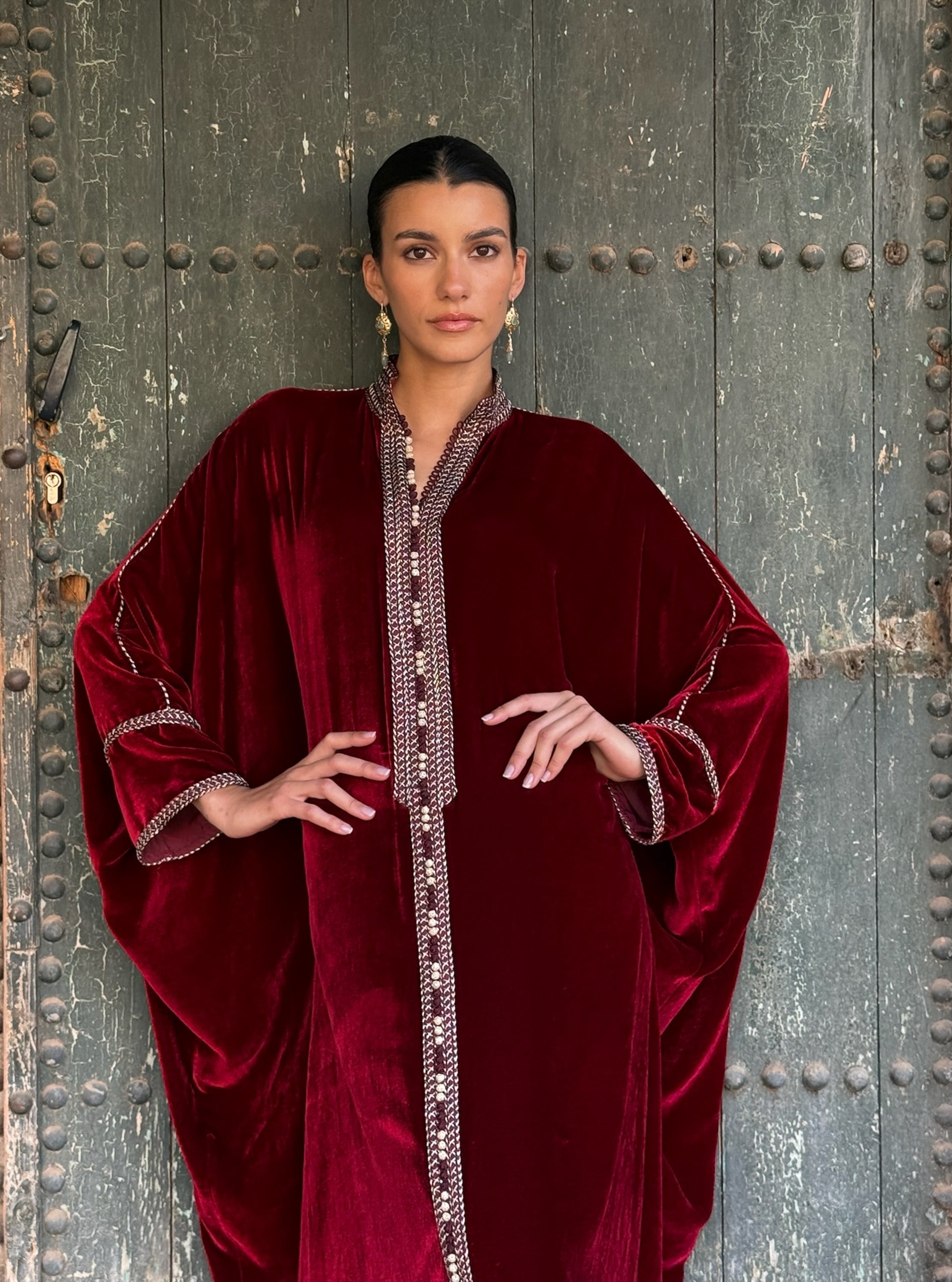 RACHIDA OVERSIZED VELVET KAFTAN