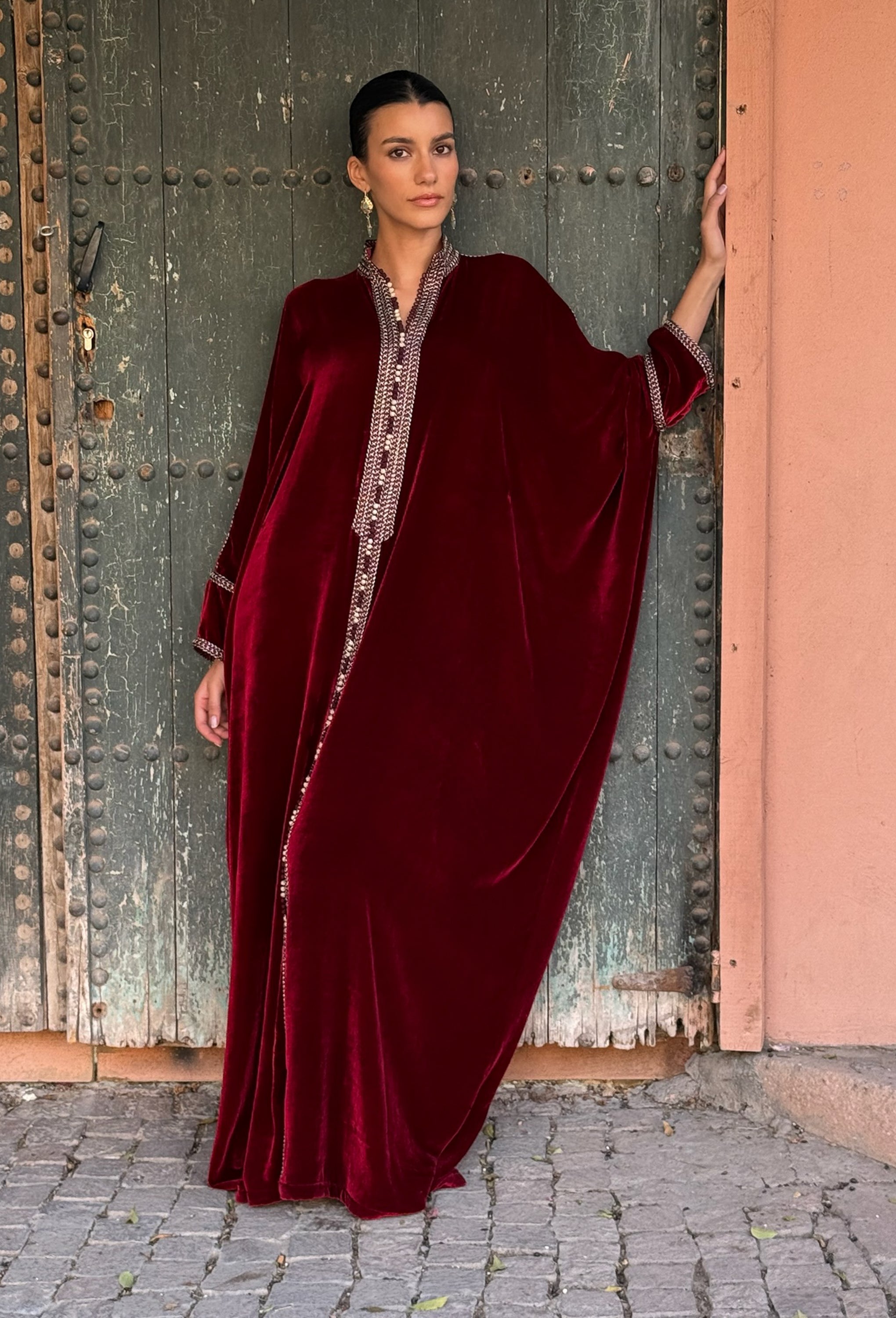 RACHIDA OVERSIZED VELVET KAFTAN