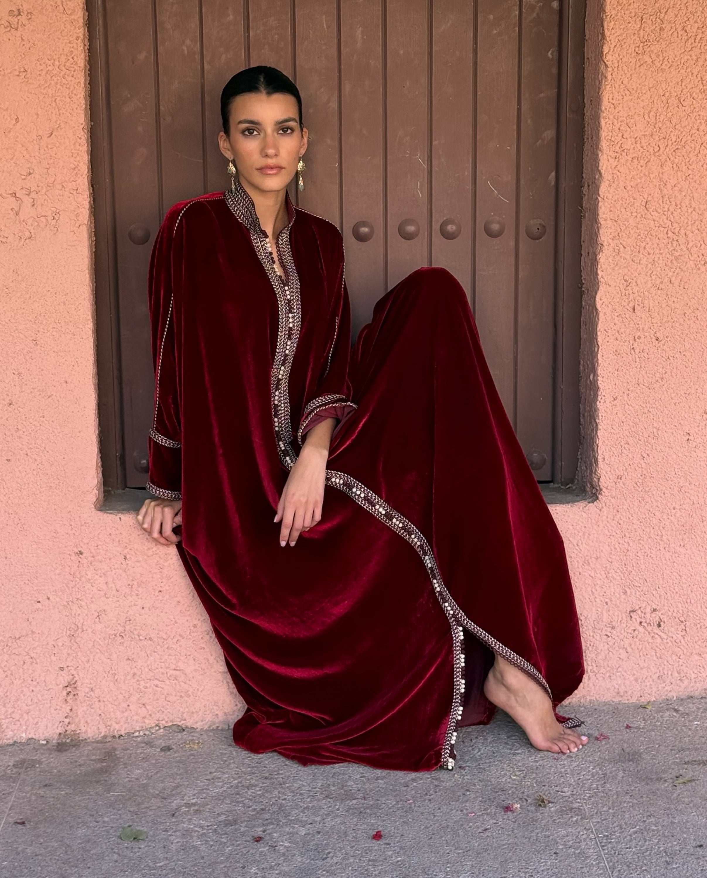 RACHIDA OVERSIZED VELVET KAFTAN