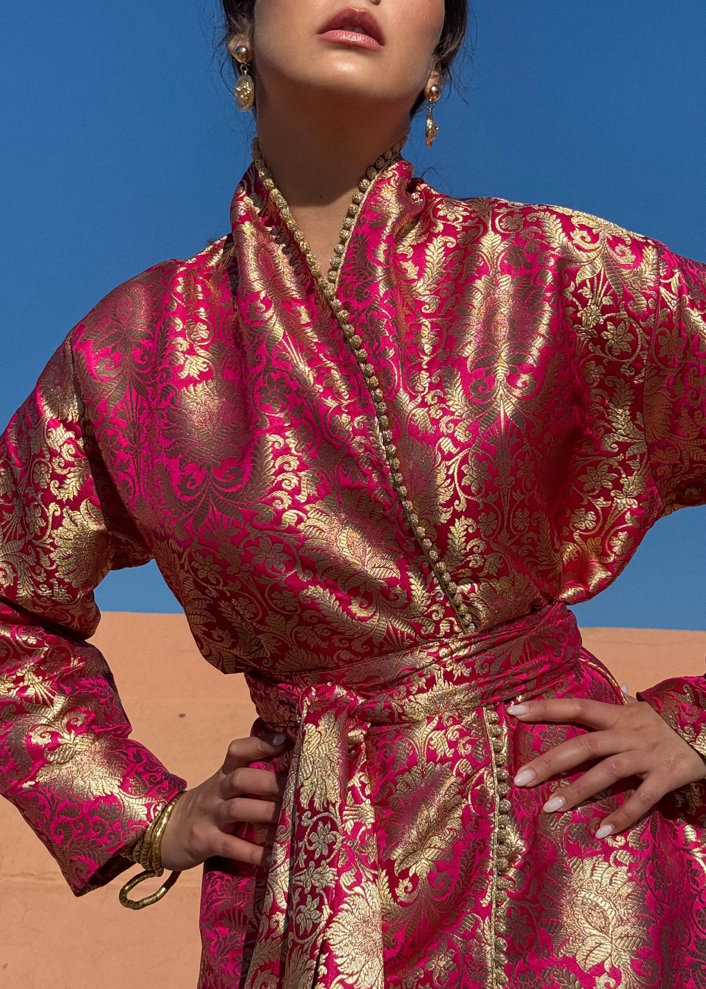 AMAR SILK BROCADE KAFTAN KIMONO
