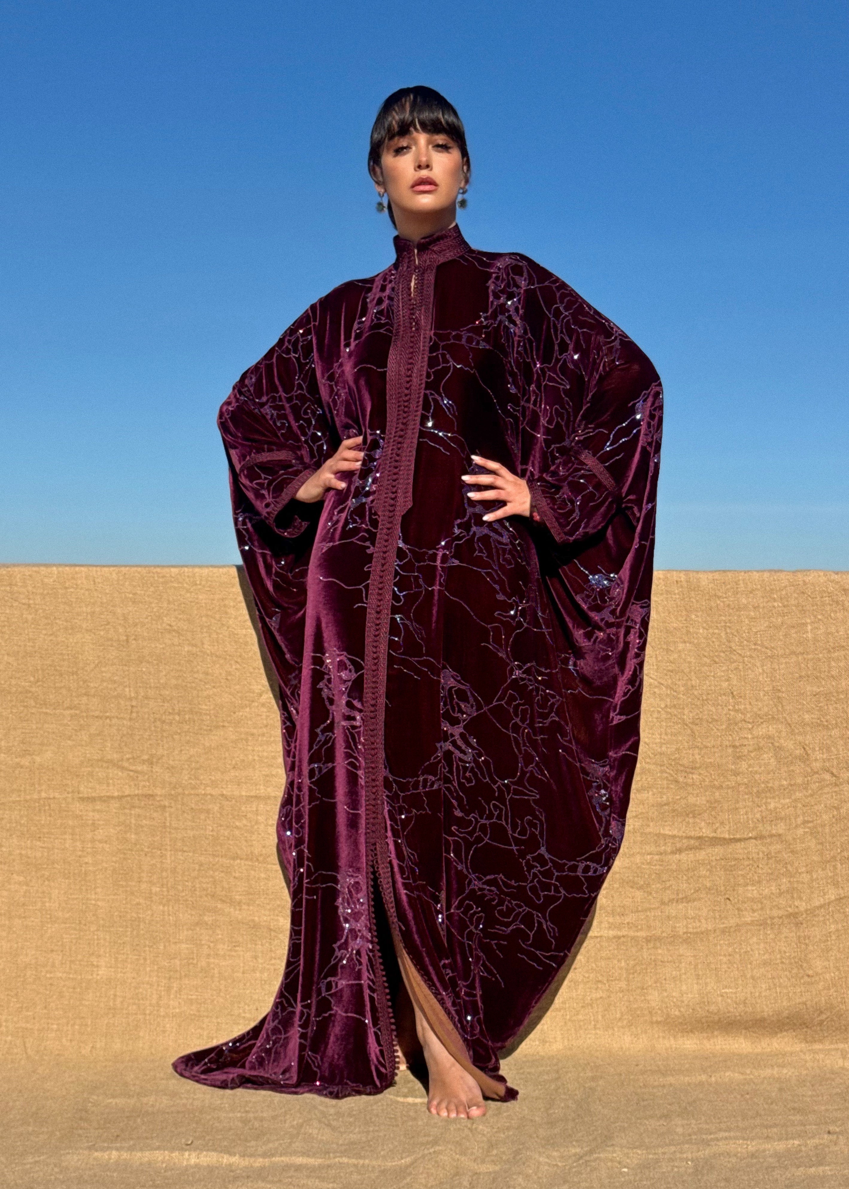 DONNA SILK VELVET KAFTAN
