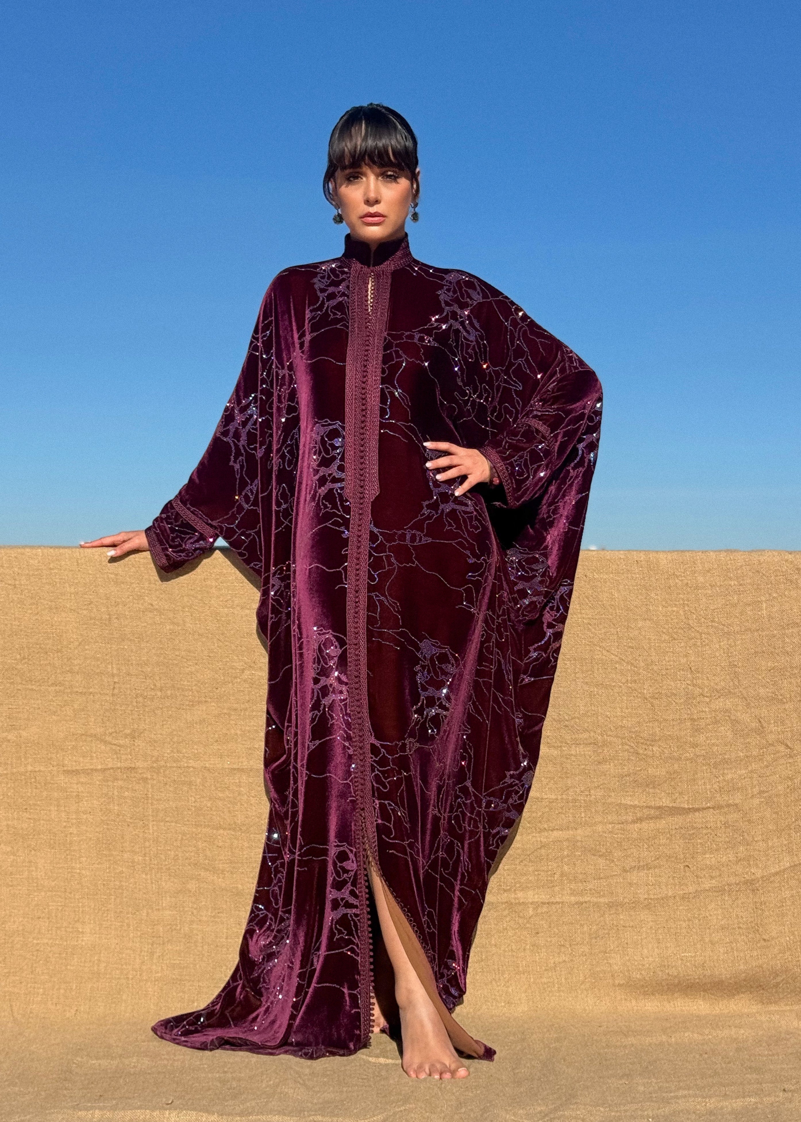 DONNA SILK VELVET KAFTAN
