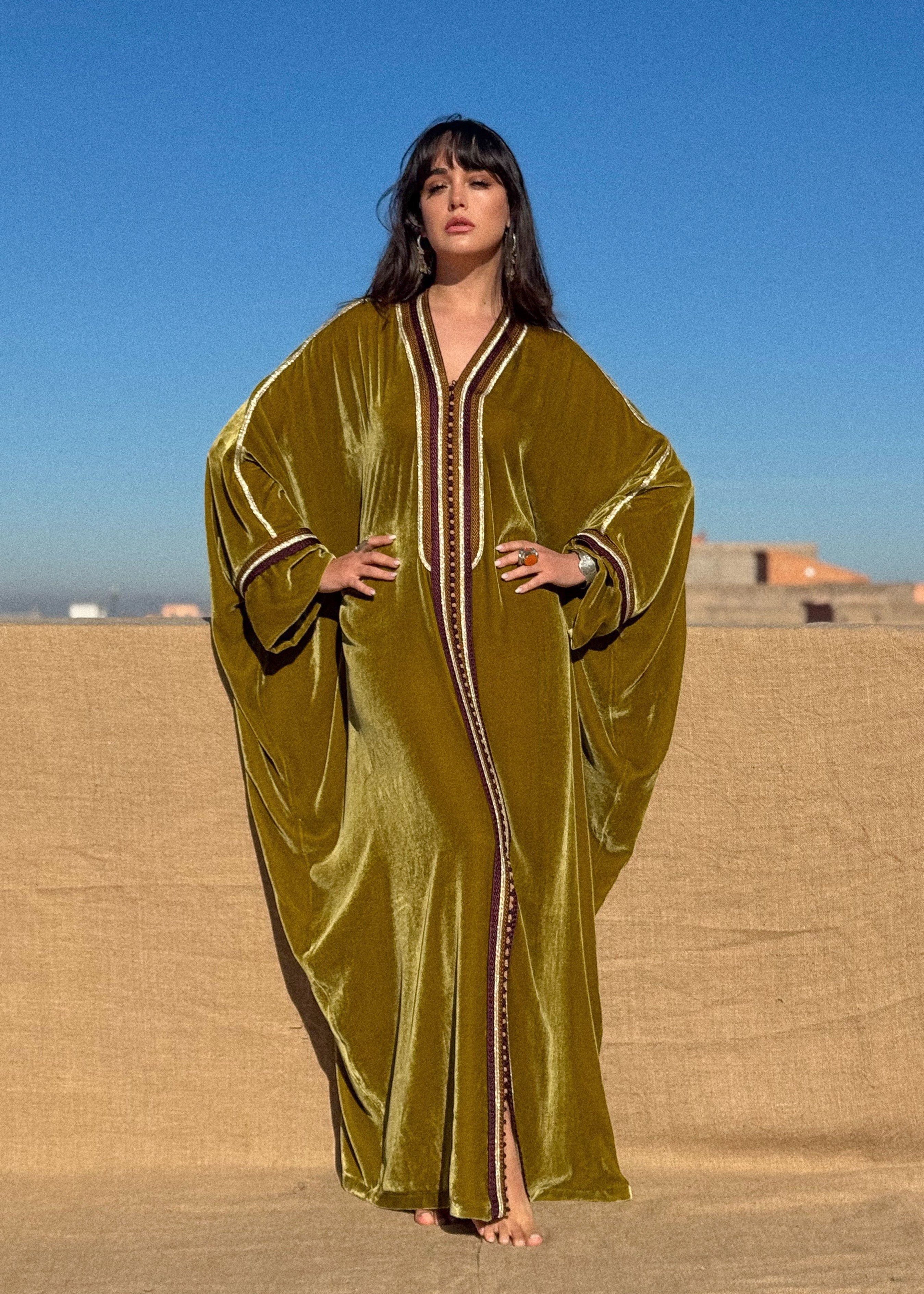 NAILA SILK VELVET KAFTAN
