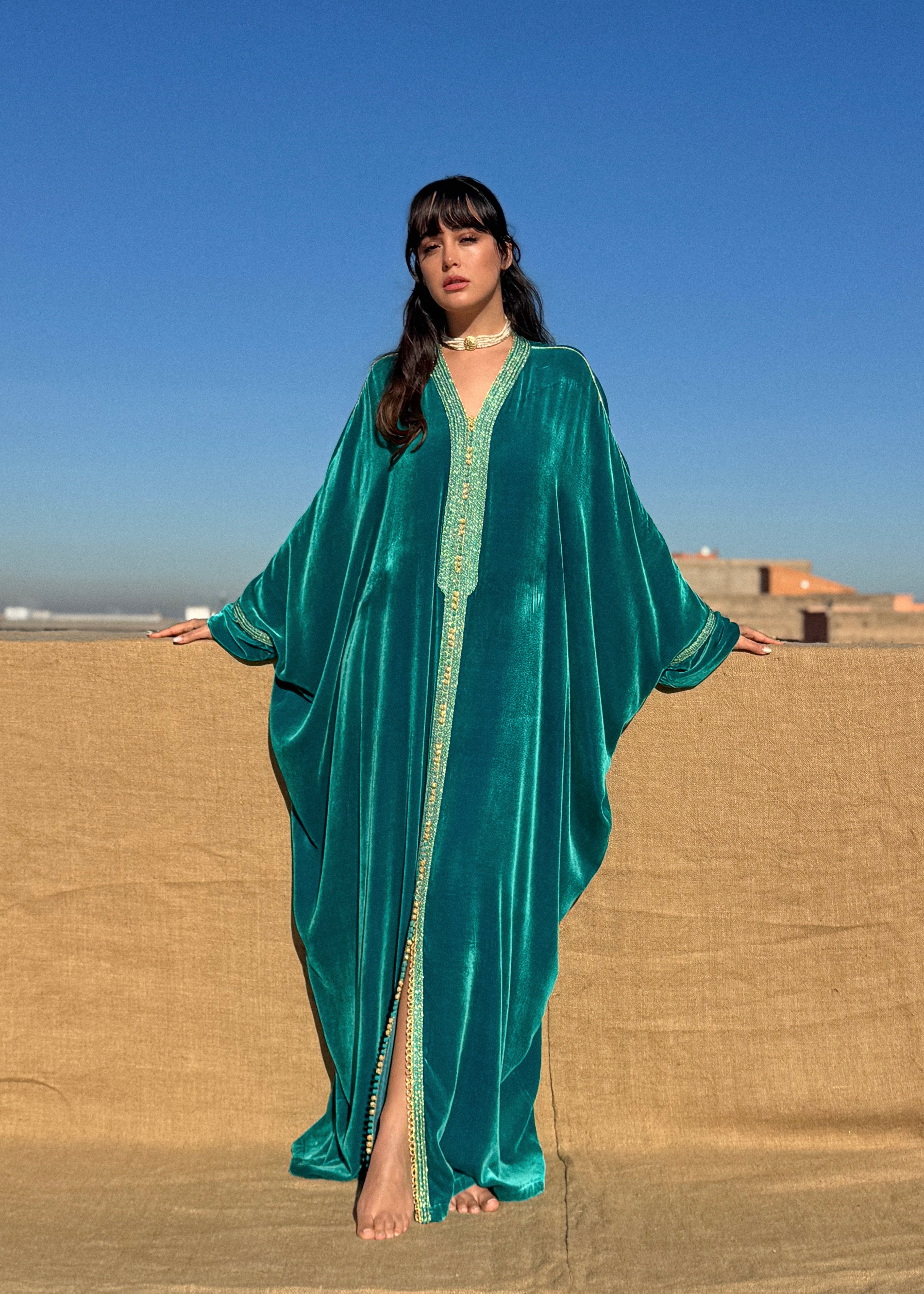 FAWAZ SILK VELVET KAFTAN