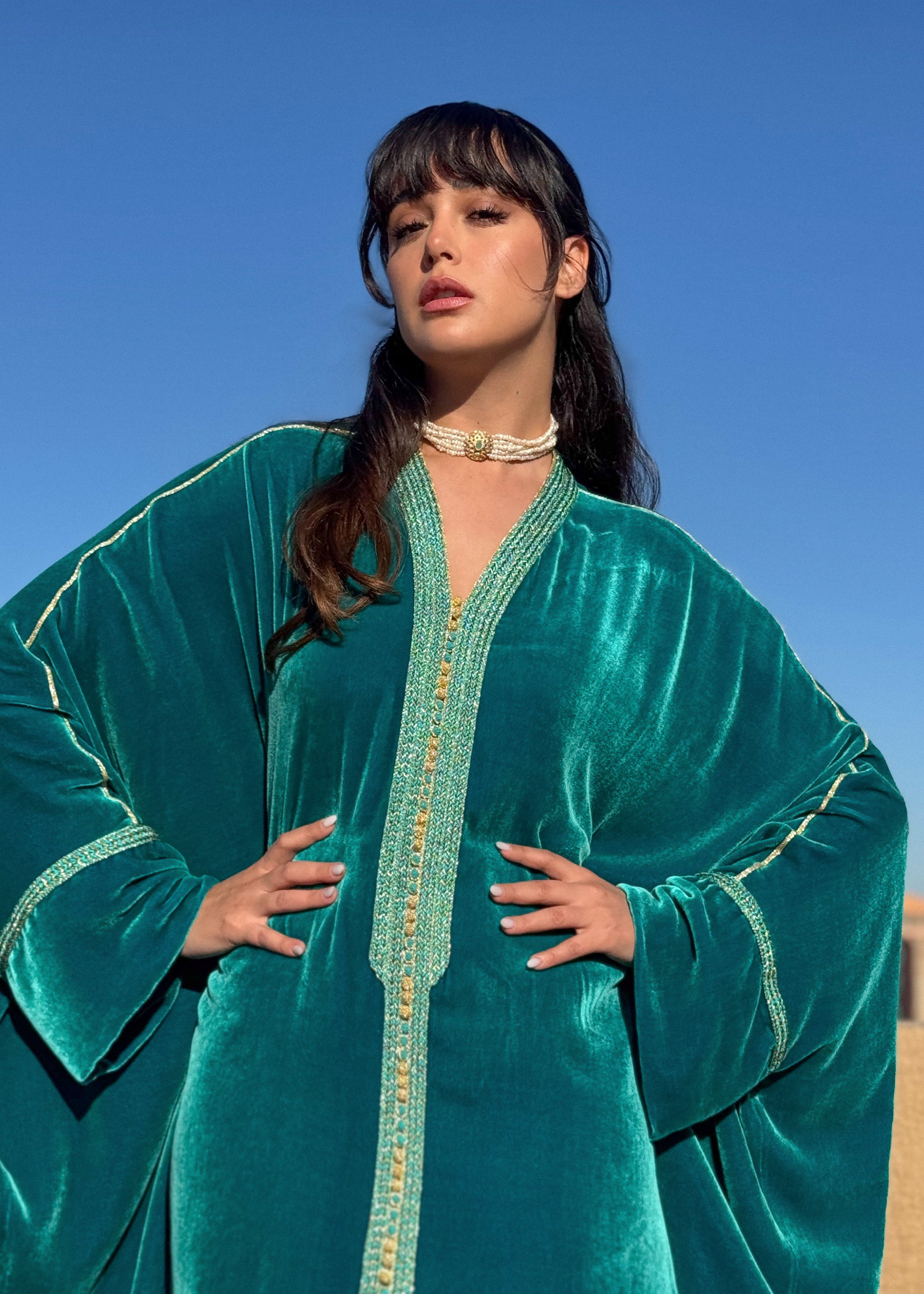 FAWAZ SILK VELVET KAFTAN