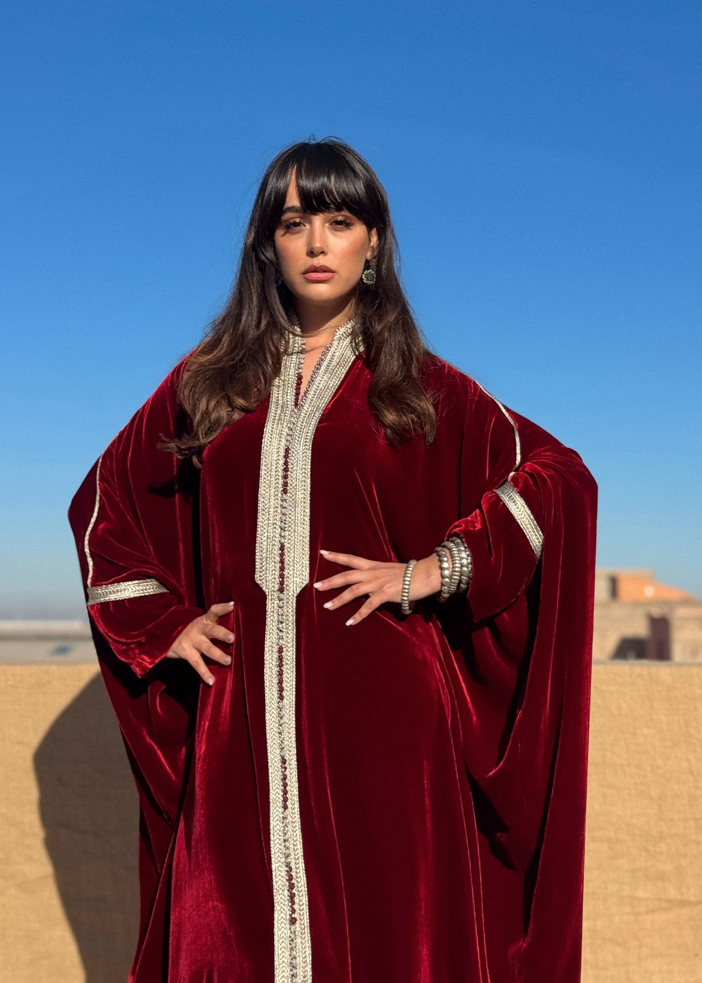 SHAHAD SILK VELVET KAFTAN