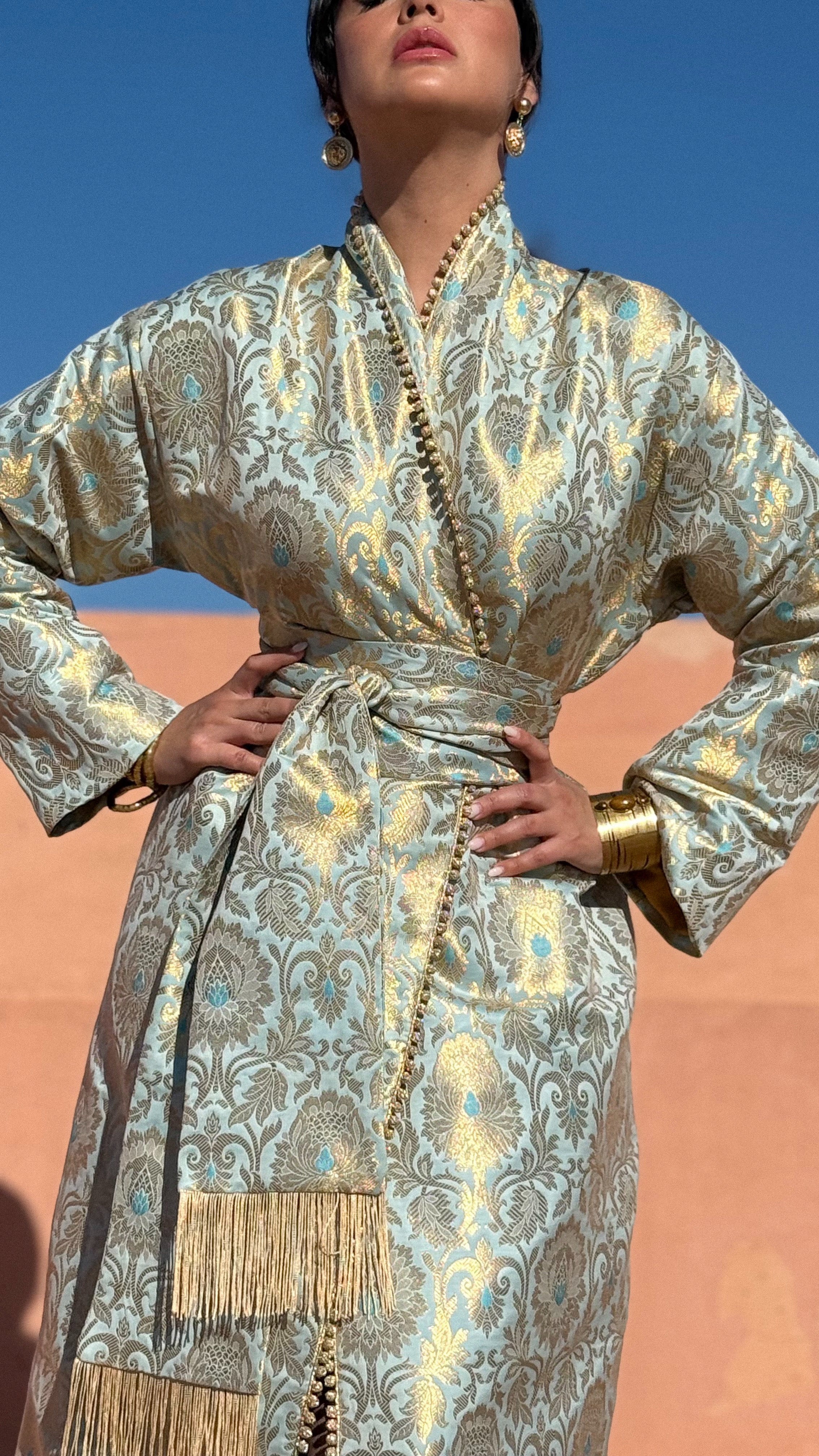 MAHA SILK BROCADE KAFTAN KIMONO