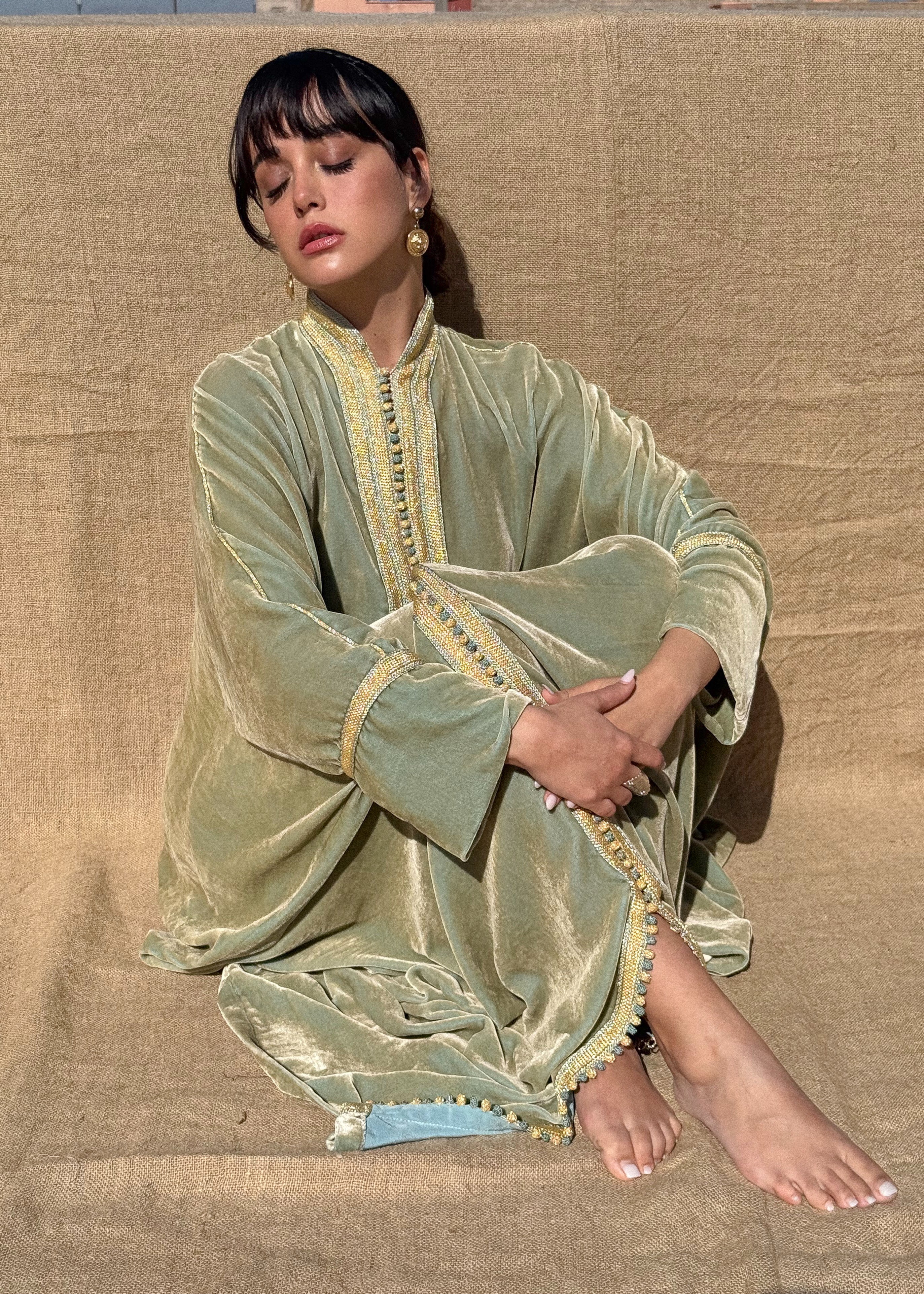 ABEER SILK VELVET KAFTAN