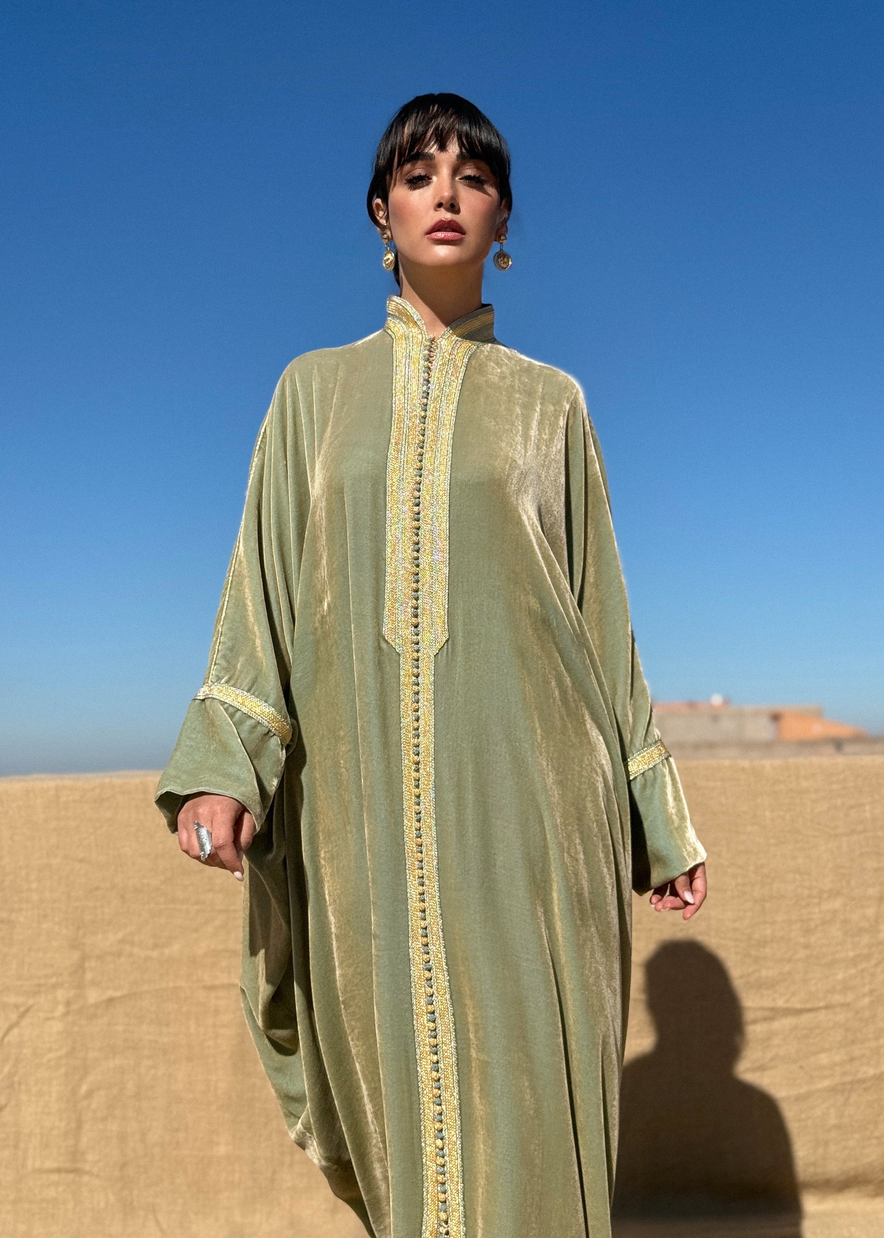ABEER SILK VELVET KAFTAN