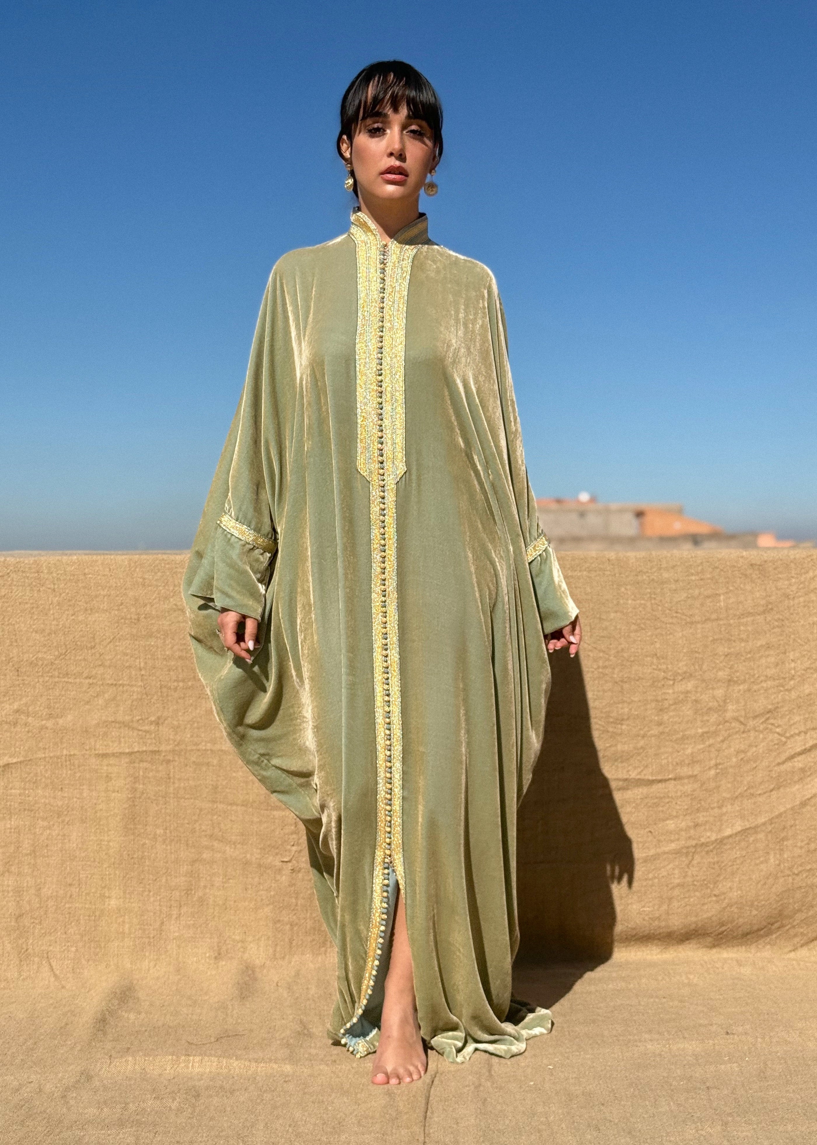 ABEER SILK VELVET KAFTAN