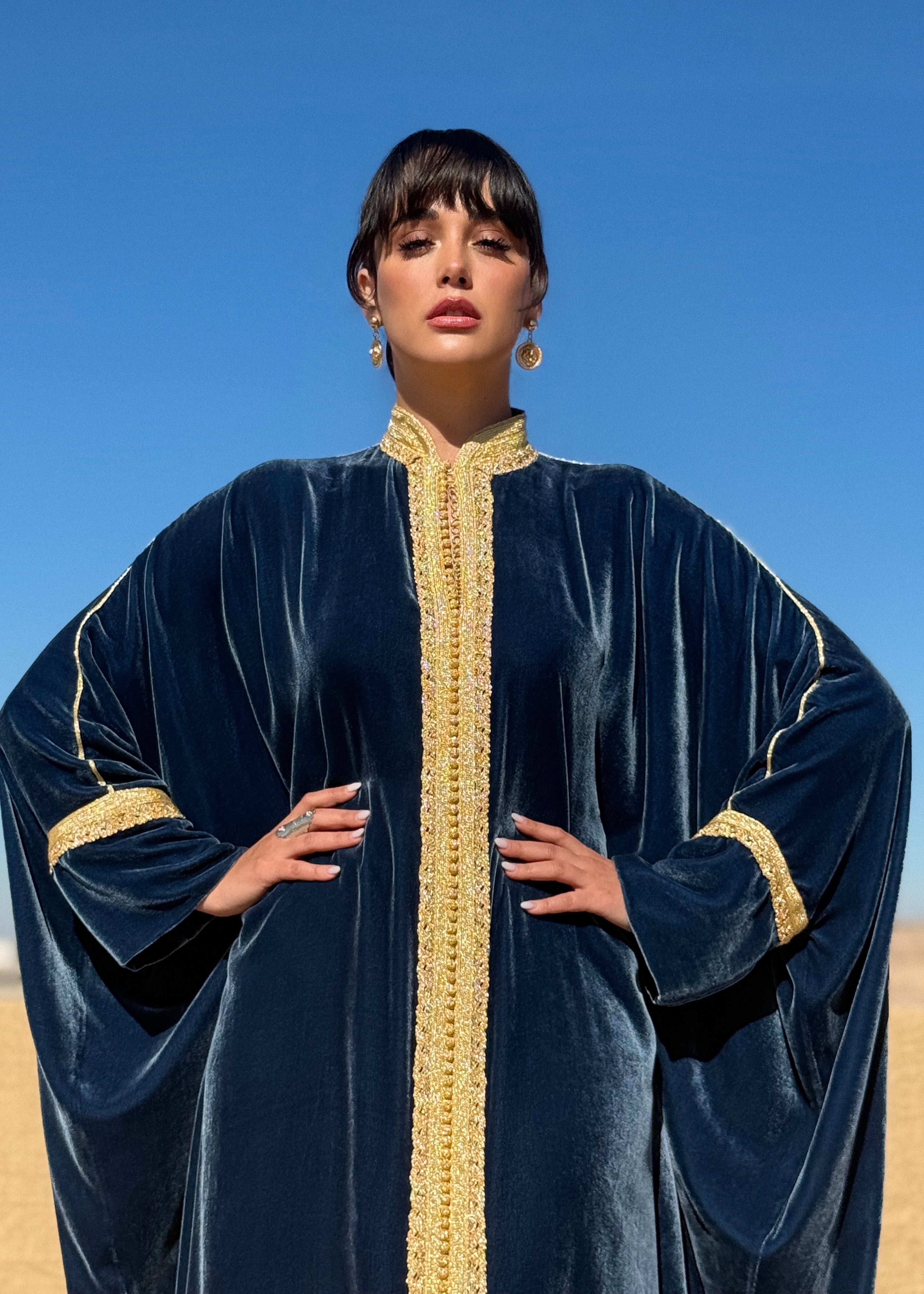 NABILA SILK VELVET KAFTAN
