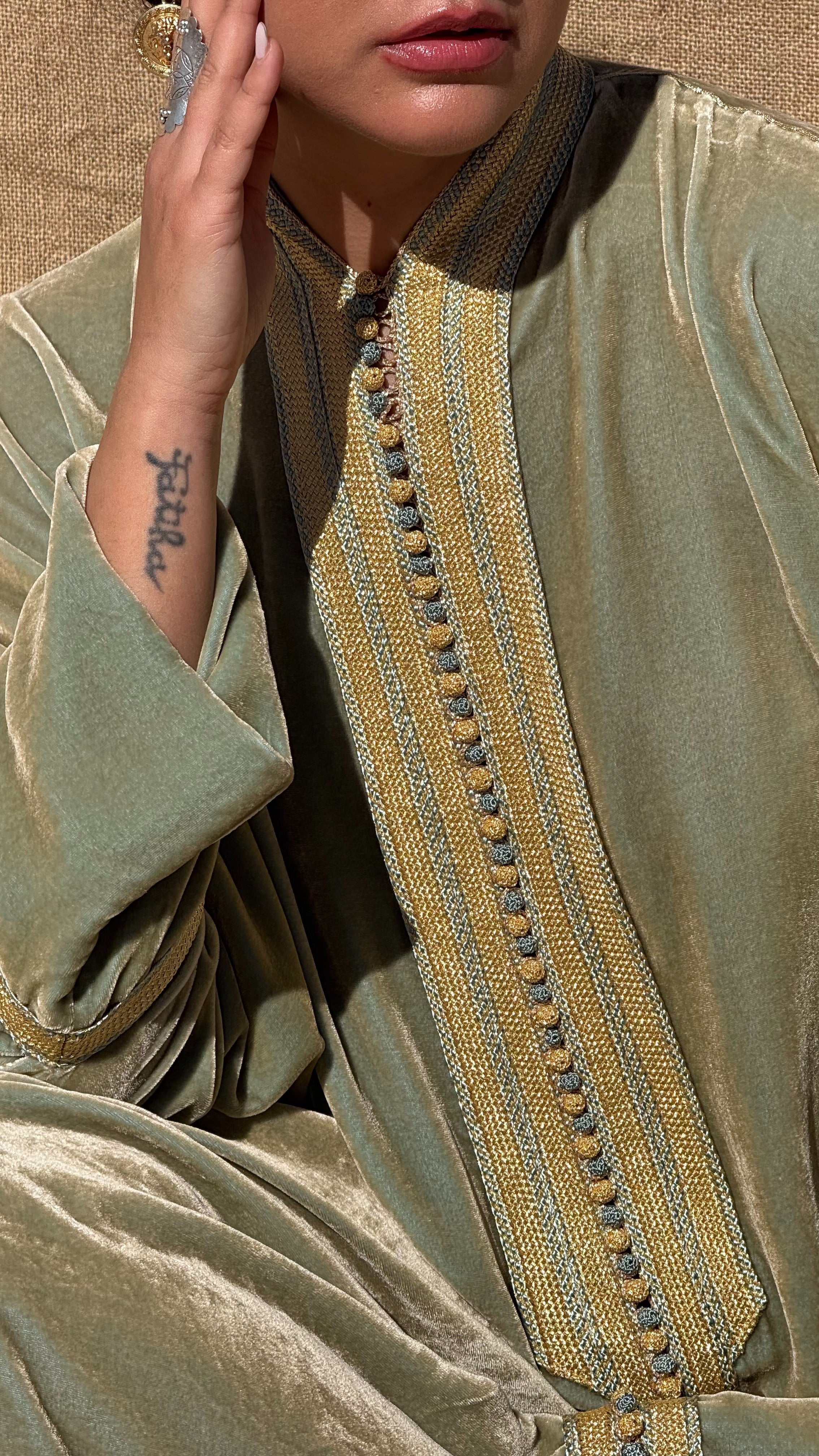 ABEER SILK VELVET KAFTAN