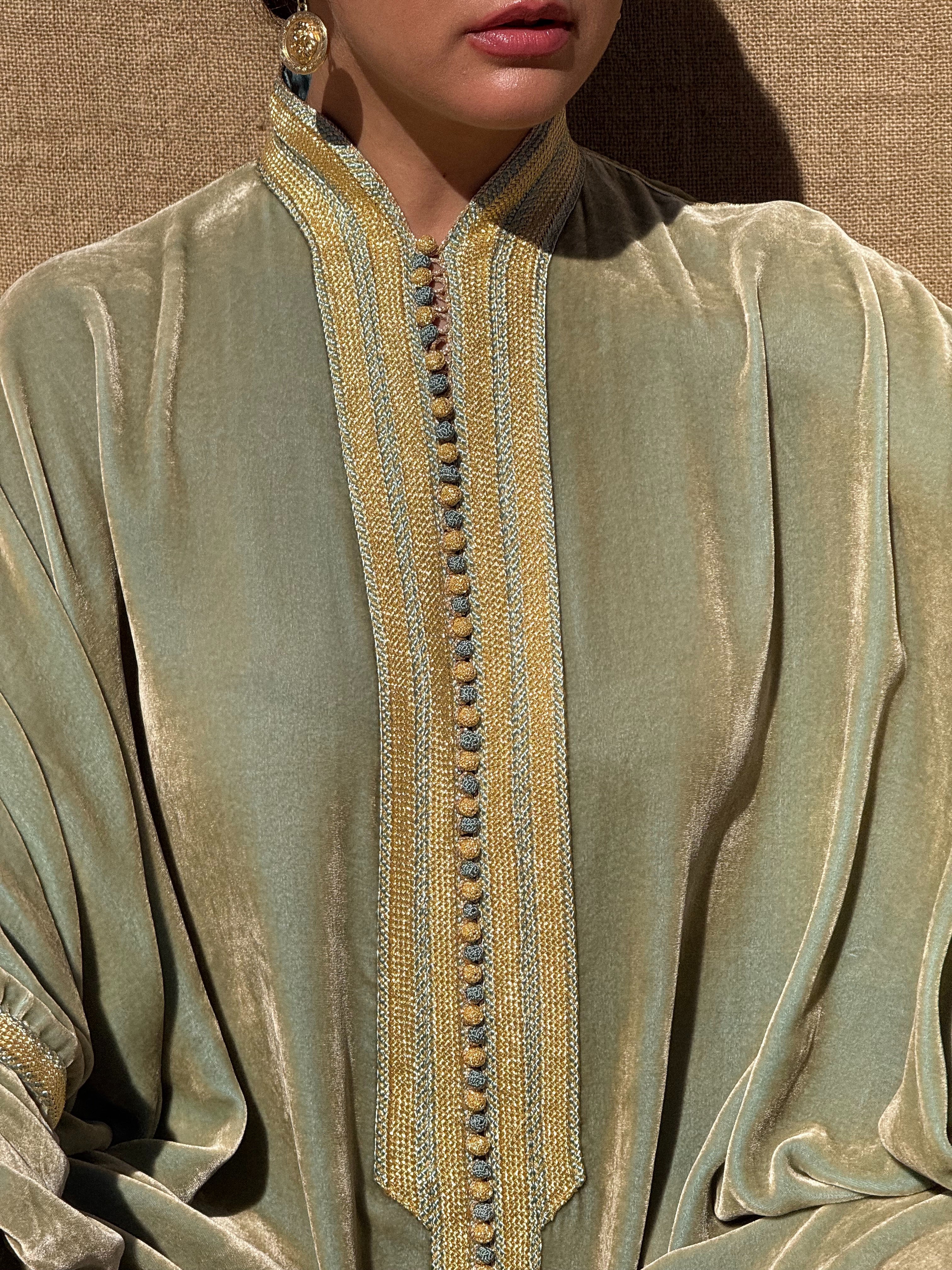 ABEER SILK VELVET KAFTAN