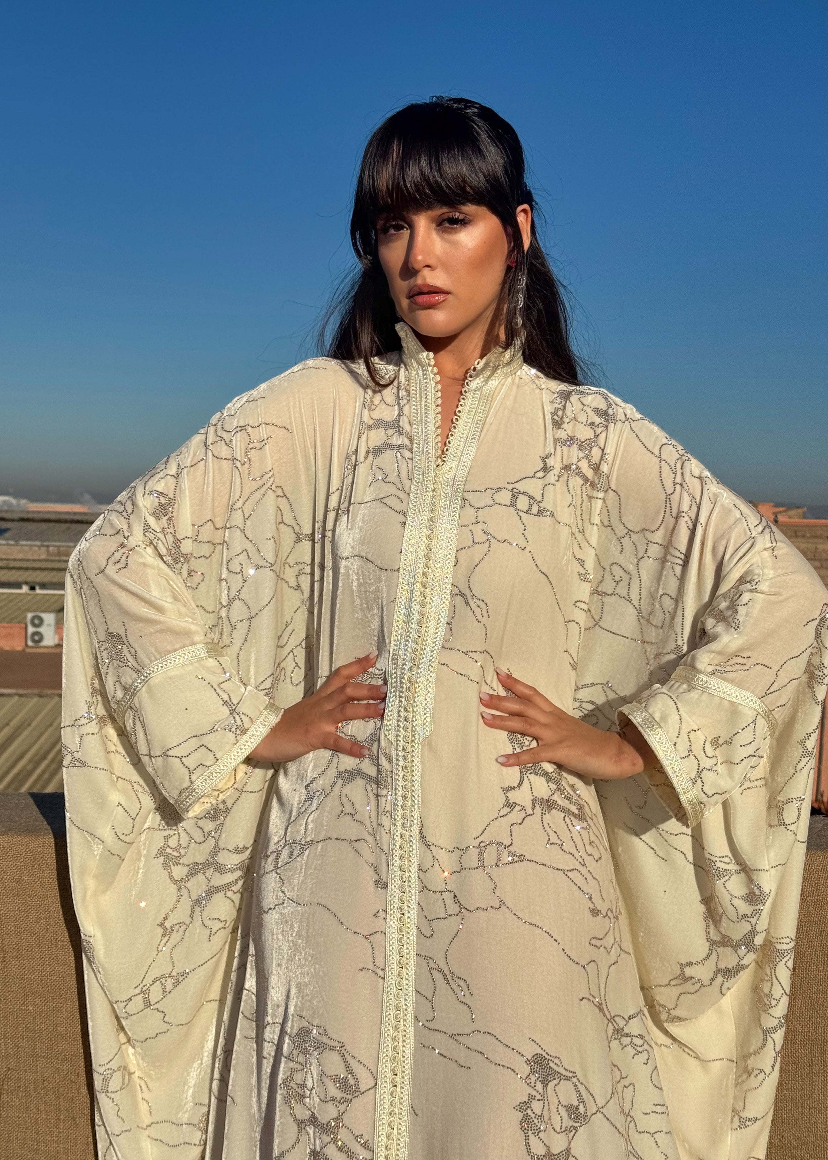 ELIJAH SILK VELVET KAFTAN