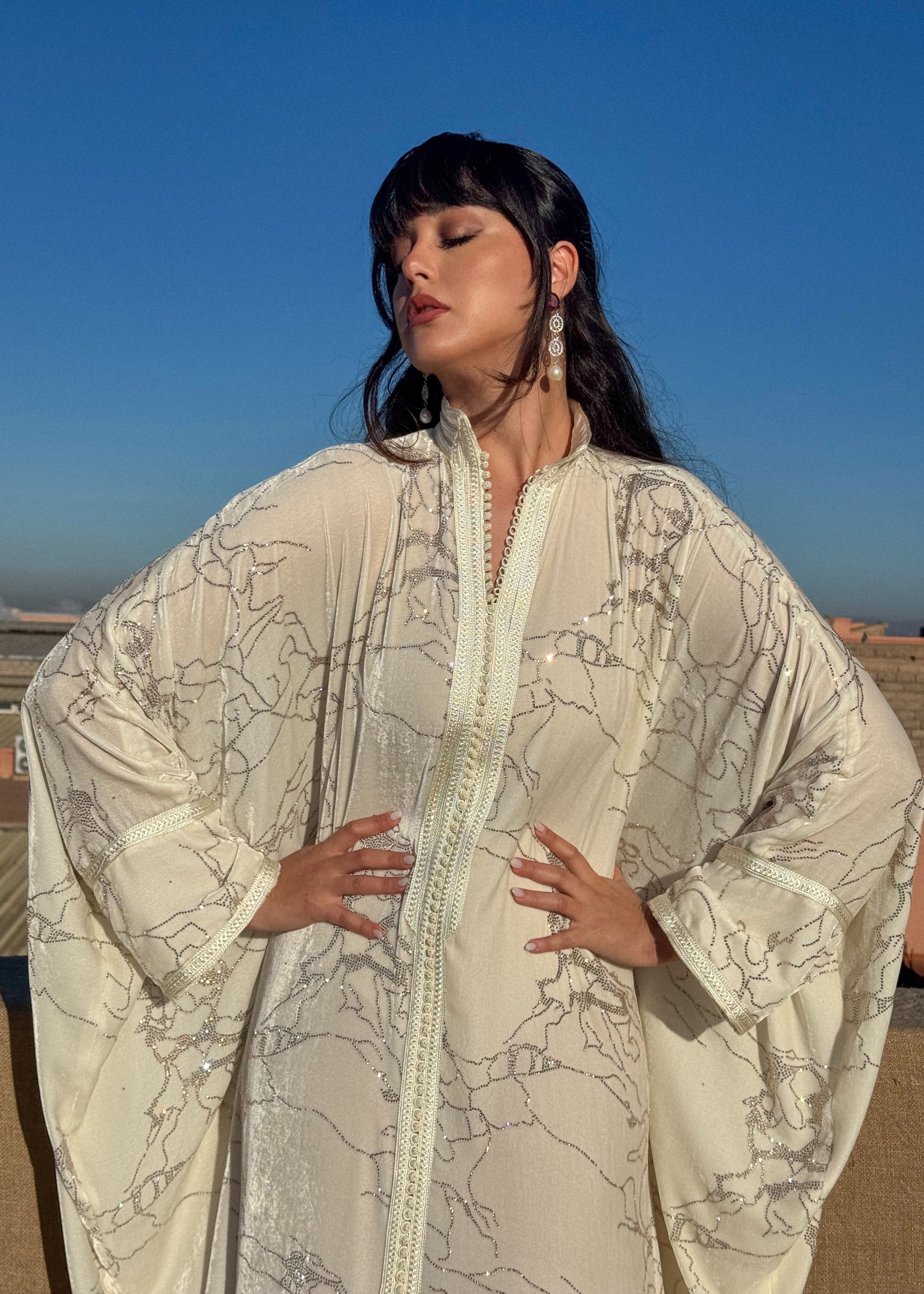 ELIJAH SILK VELVET KAFTAN