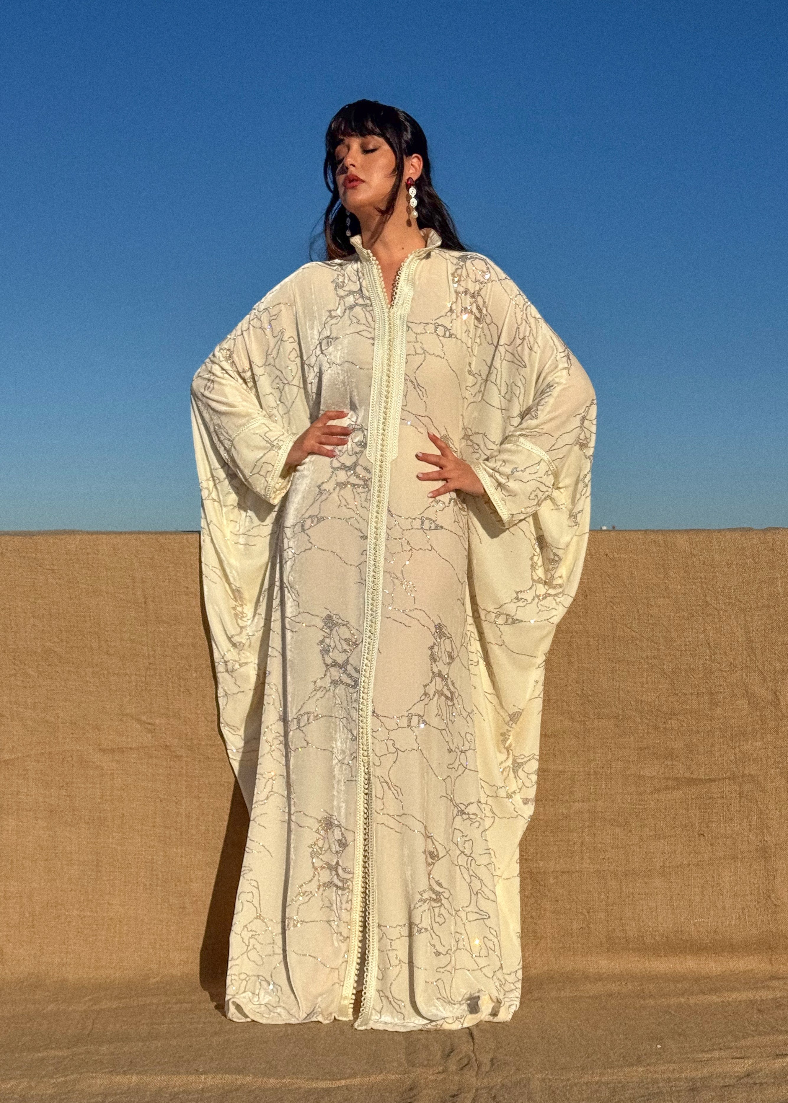 ELIJAH SILK VELVET KAFTAN