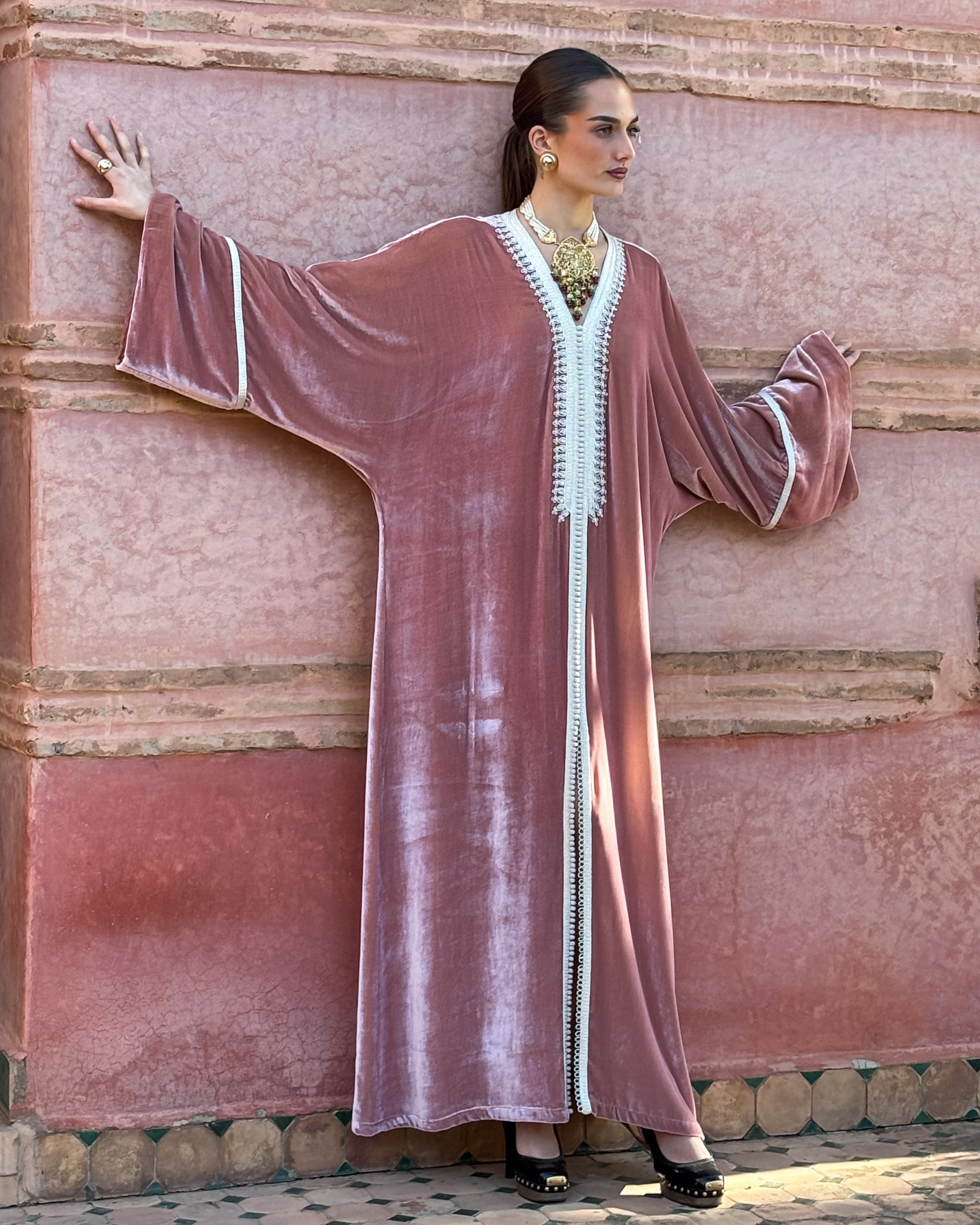 SERENE SILK VELVET KAFTAN