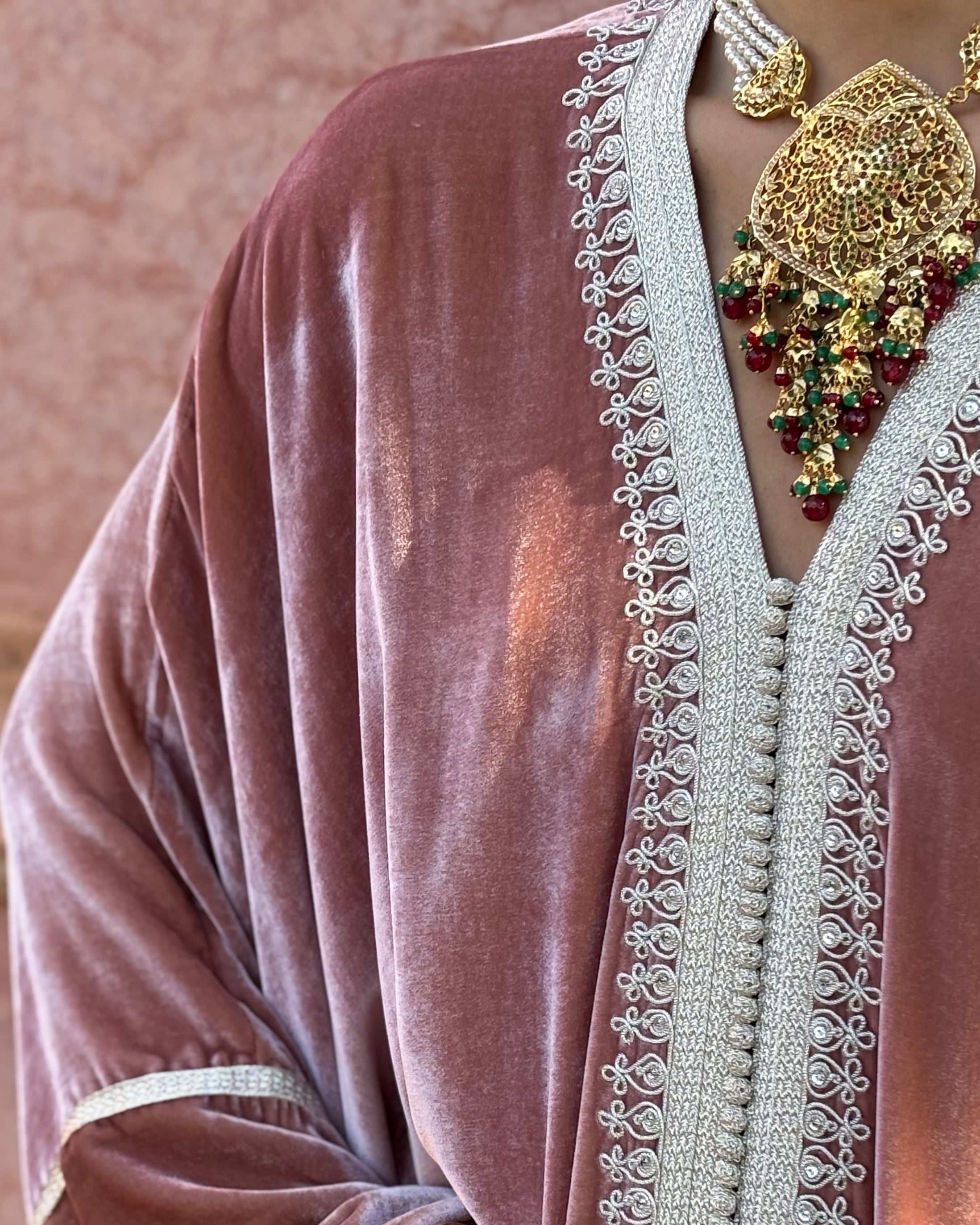 SERENE SILK VELVET KAFTAN