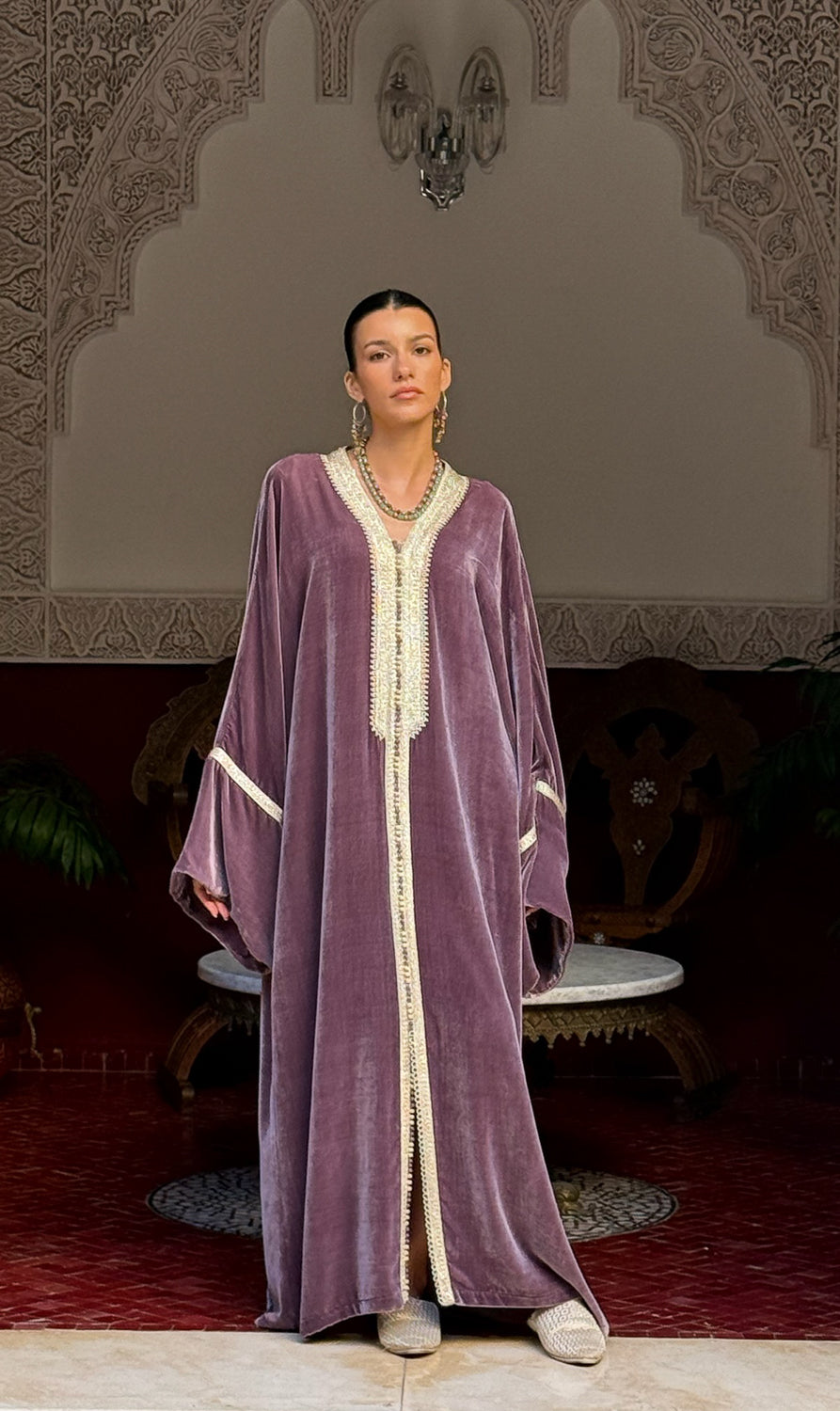 HANEEM SILK VELVET KAFTAN
