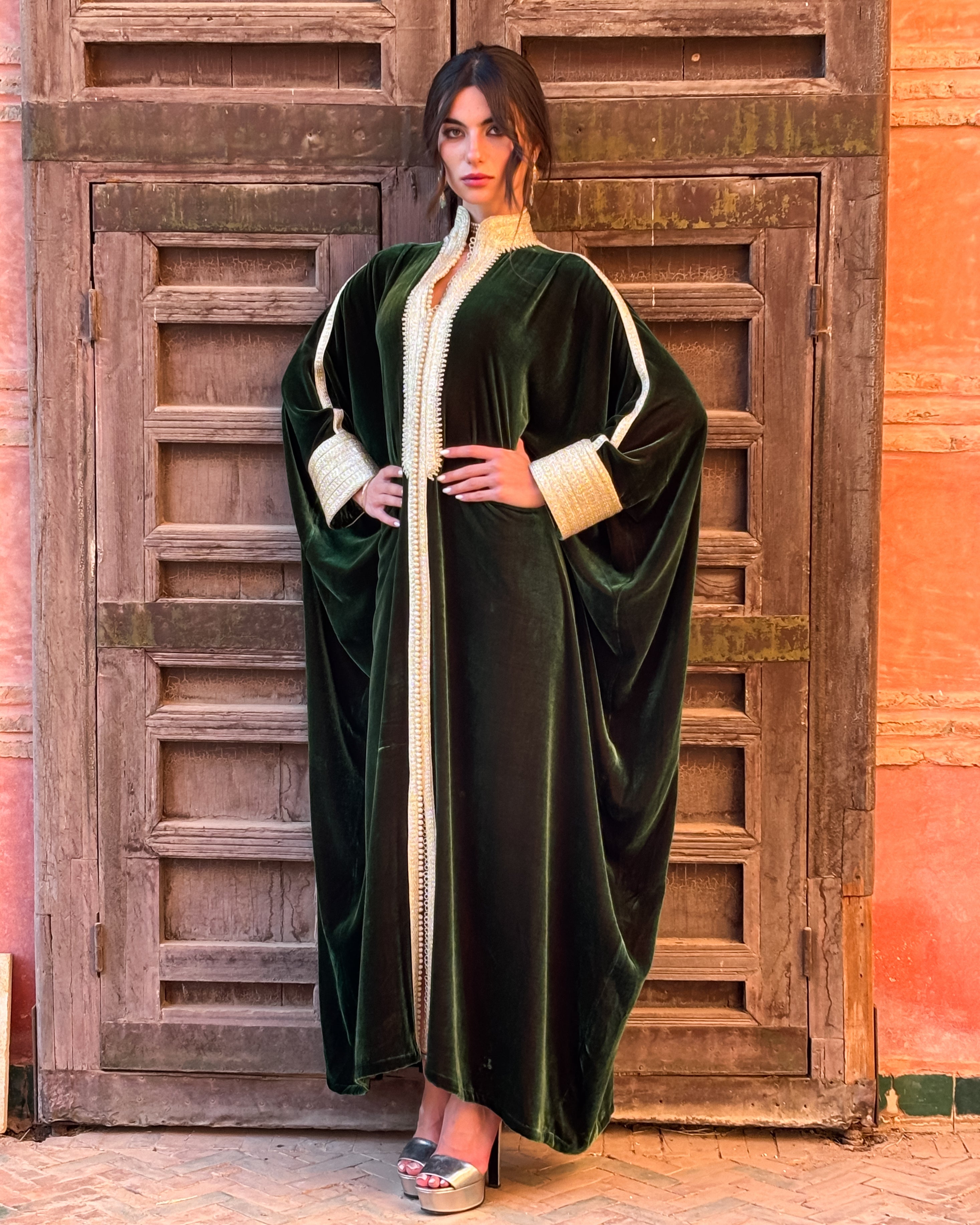 NOURANE SILK VELVET KAFTAN