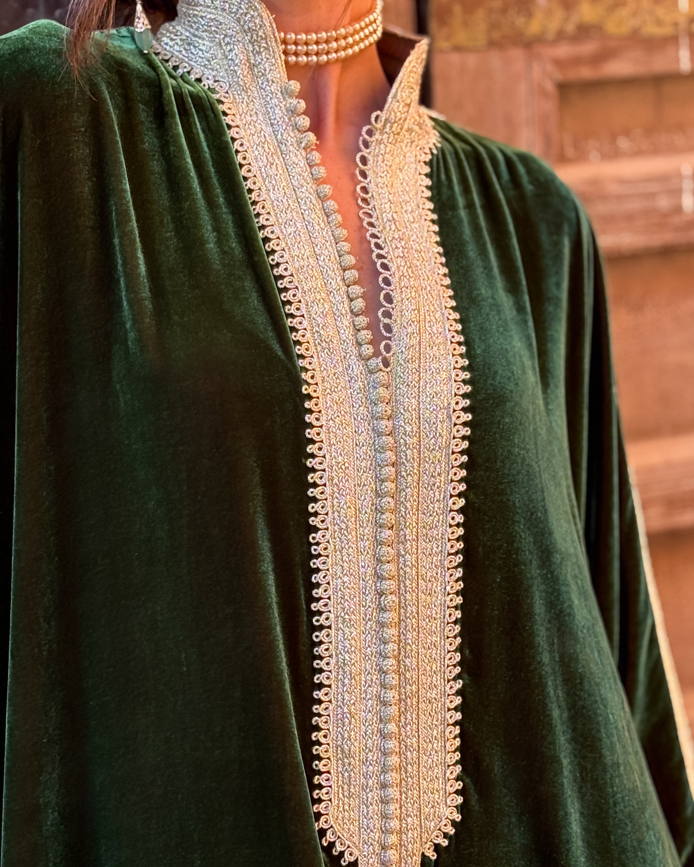 NOURANE SILK VELVET KAFTAN