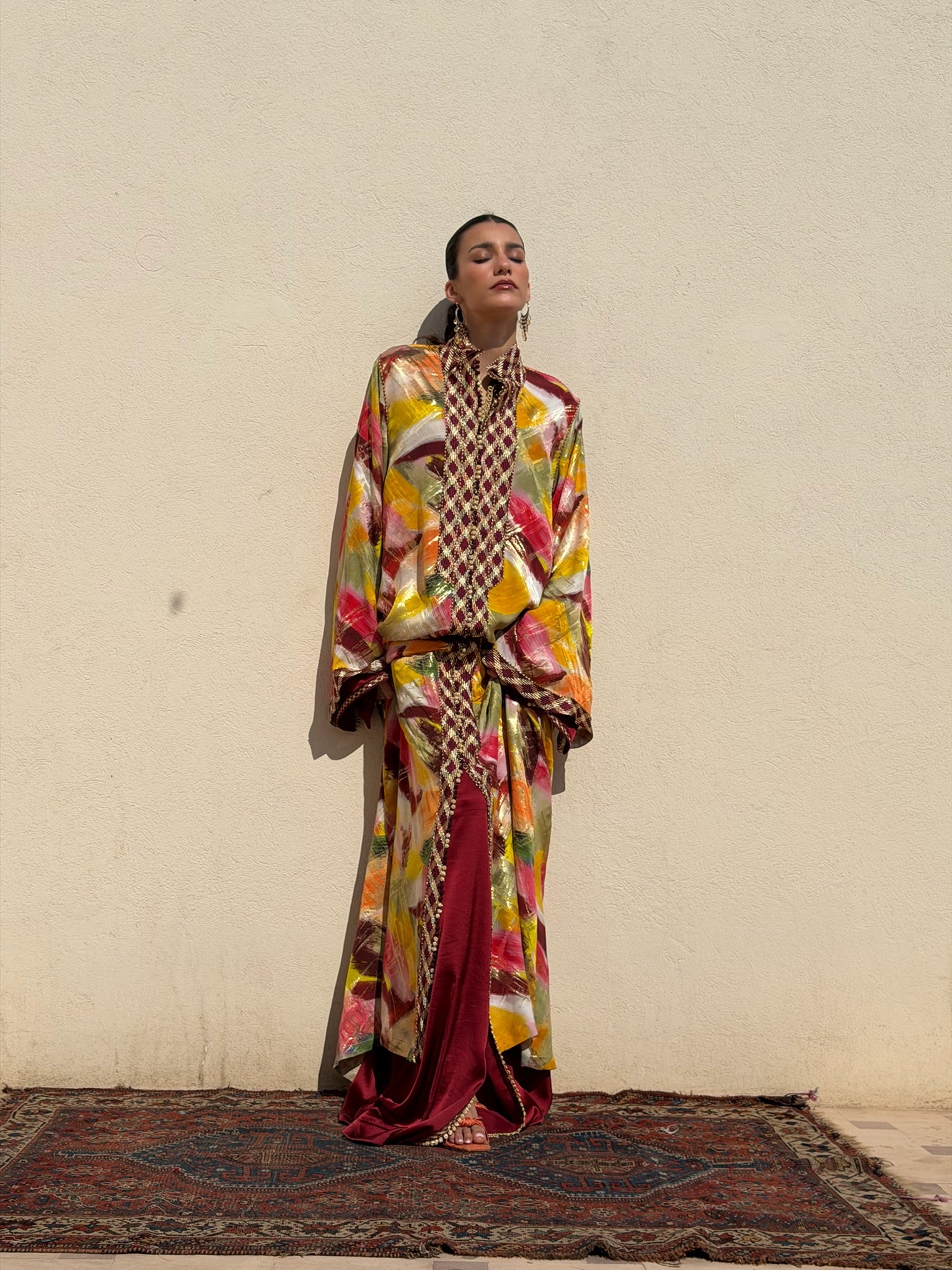 RITAJ TWO-PIECE SILK KAFTAN