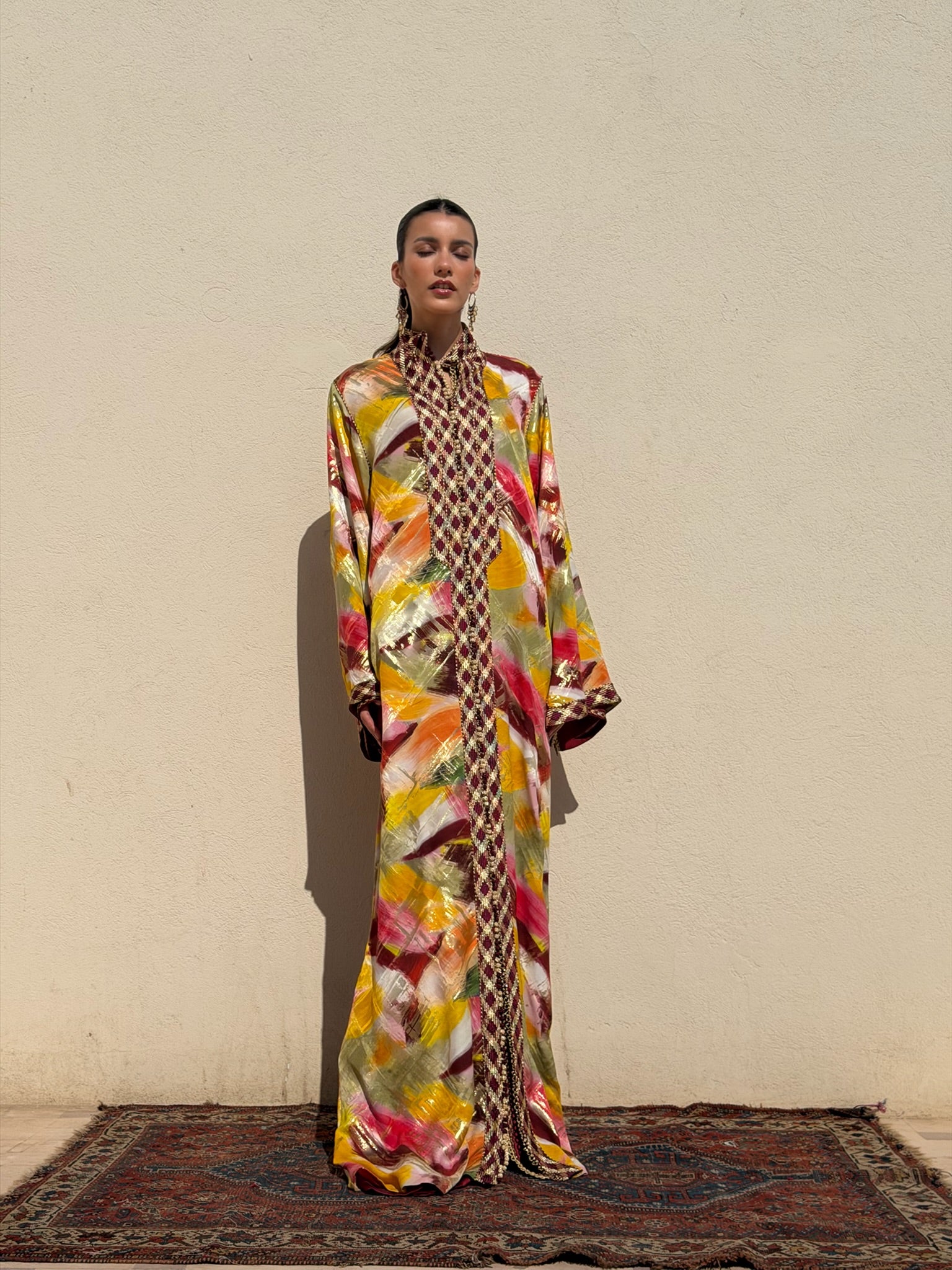 RITAJ TWO-PIECE SILK KAFTAN
