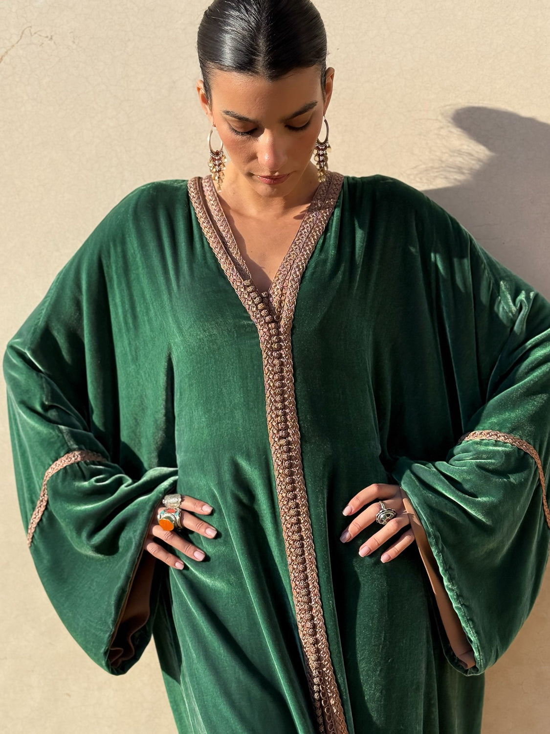 AIDA TWO-PIECE SILK VELVET KAFTAN