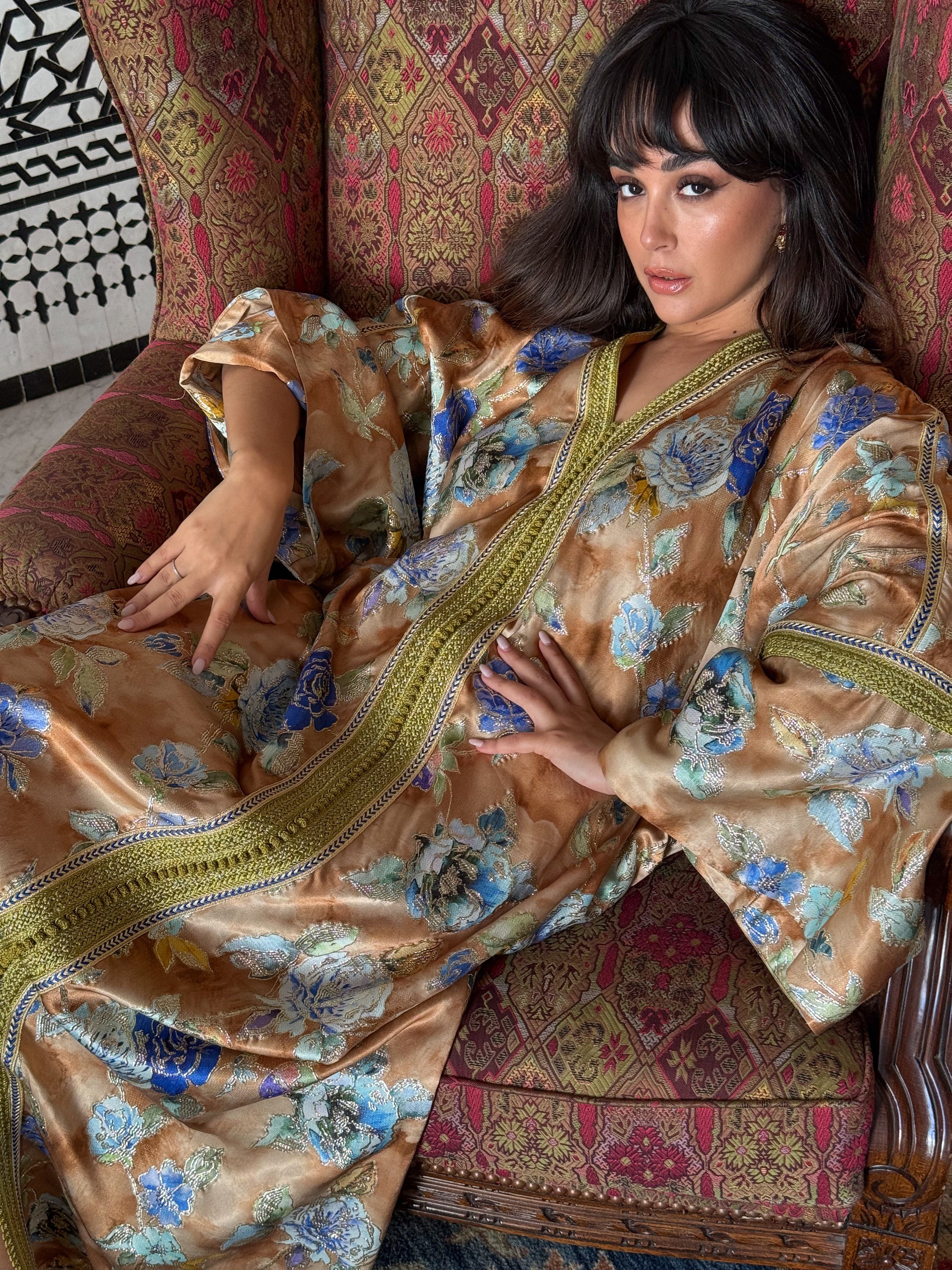 LILA FLORAL KAFTAN