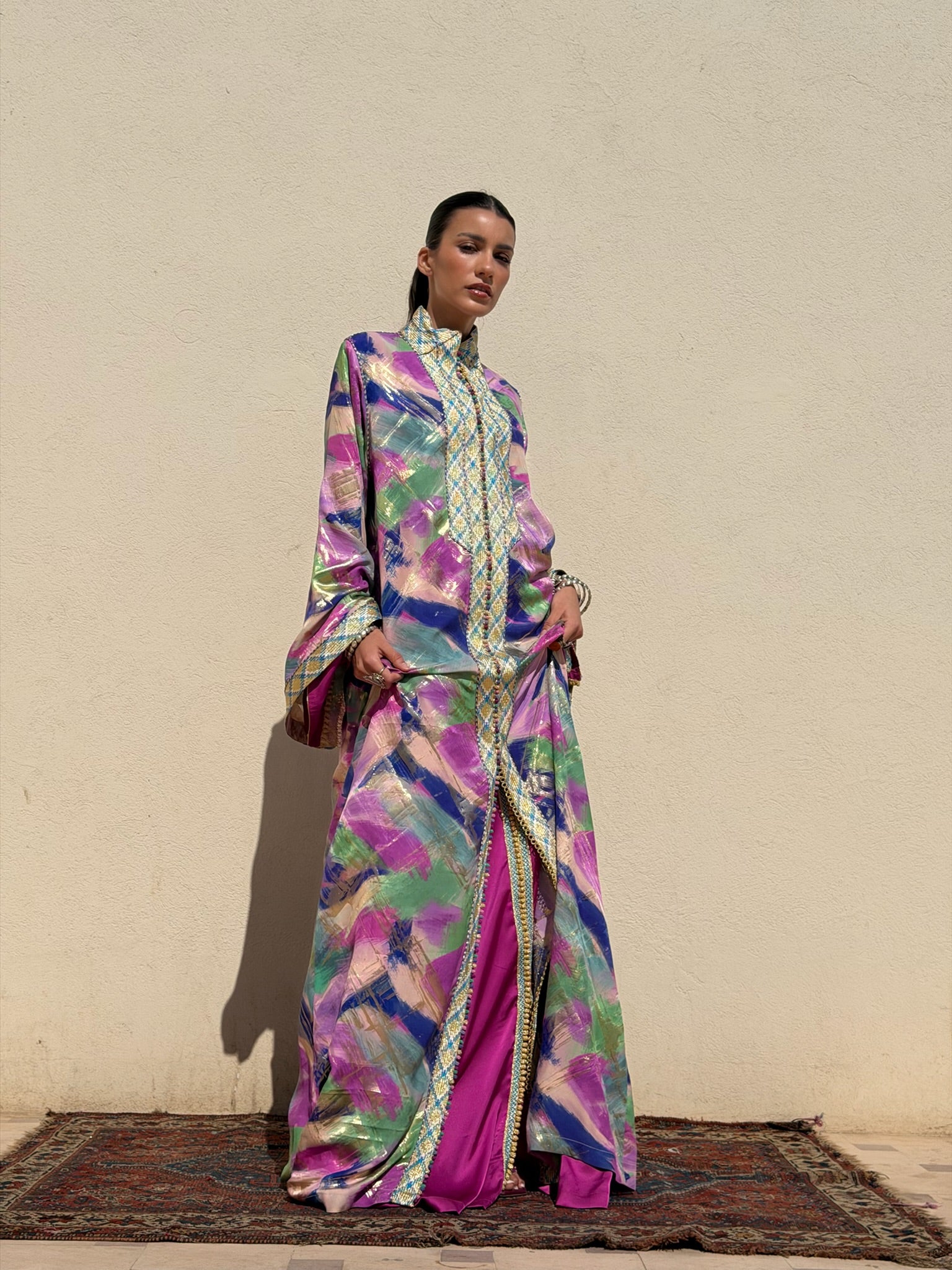 KAWTAR TWO-PIECE SILK KAFTAN