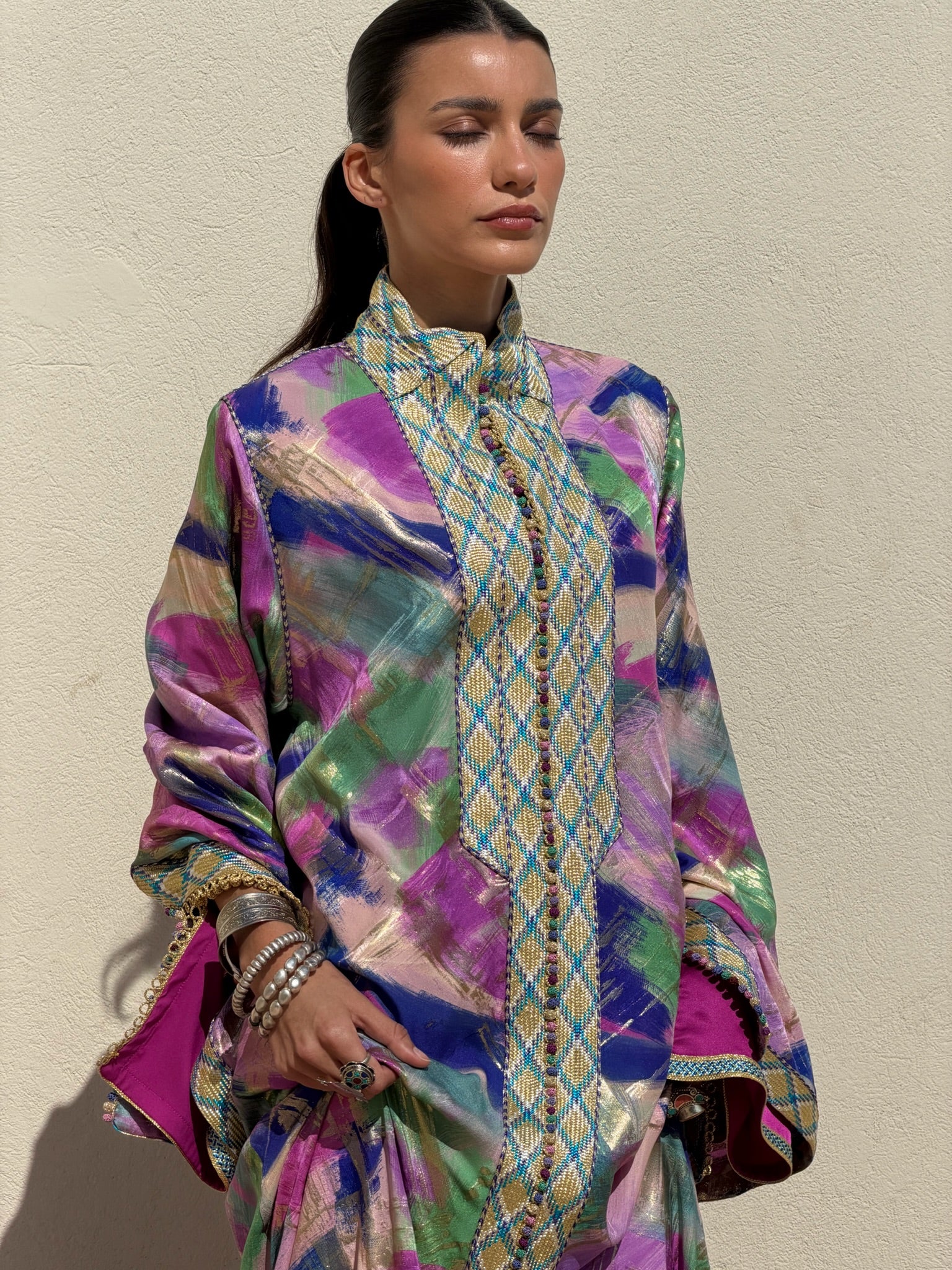 KAWTAR TWO-PIECE SILK KAFTAN