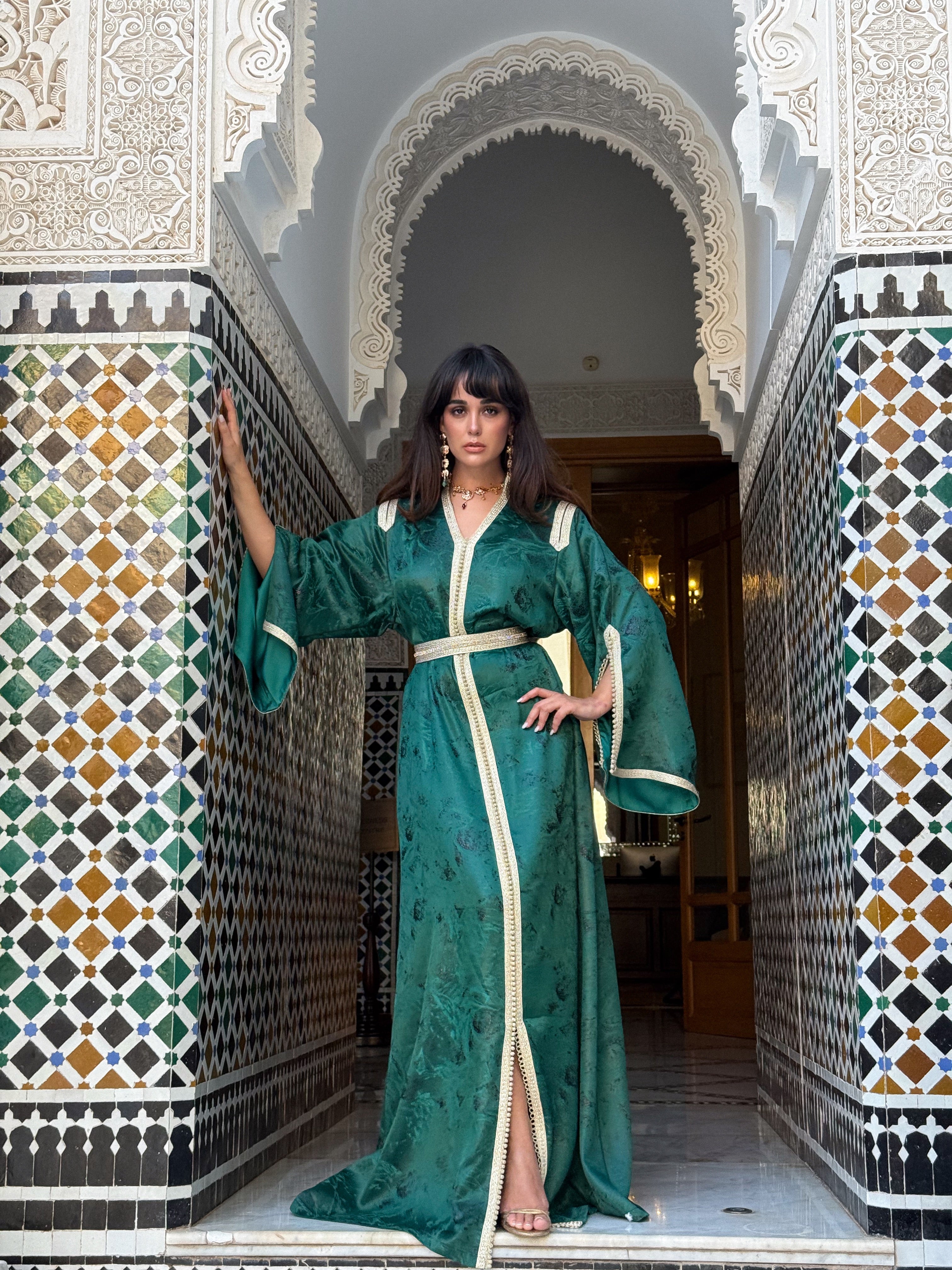 ALANOUD EMERALD KAFTAN