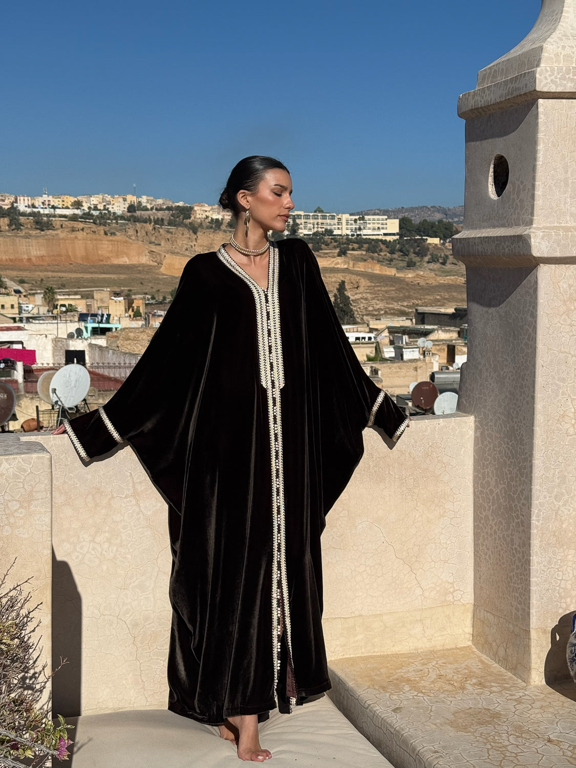 ANI SILK VELVET KAFTAN