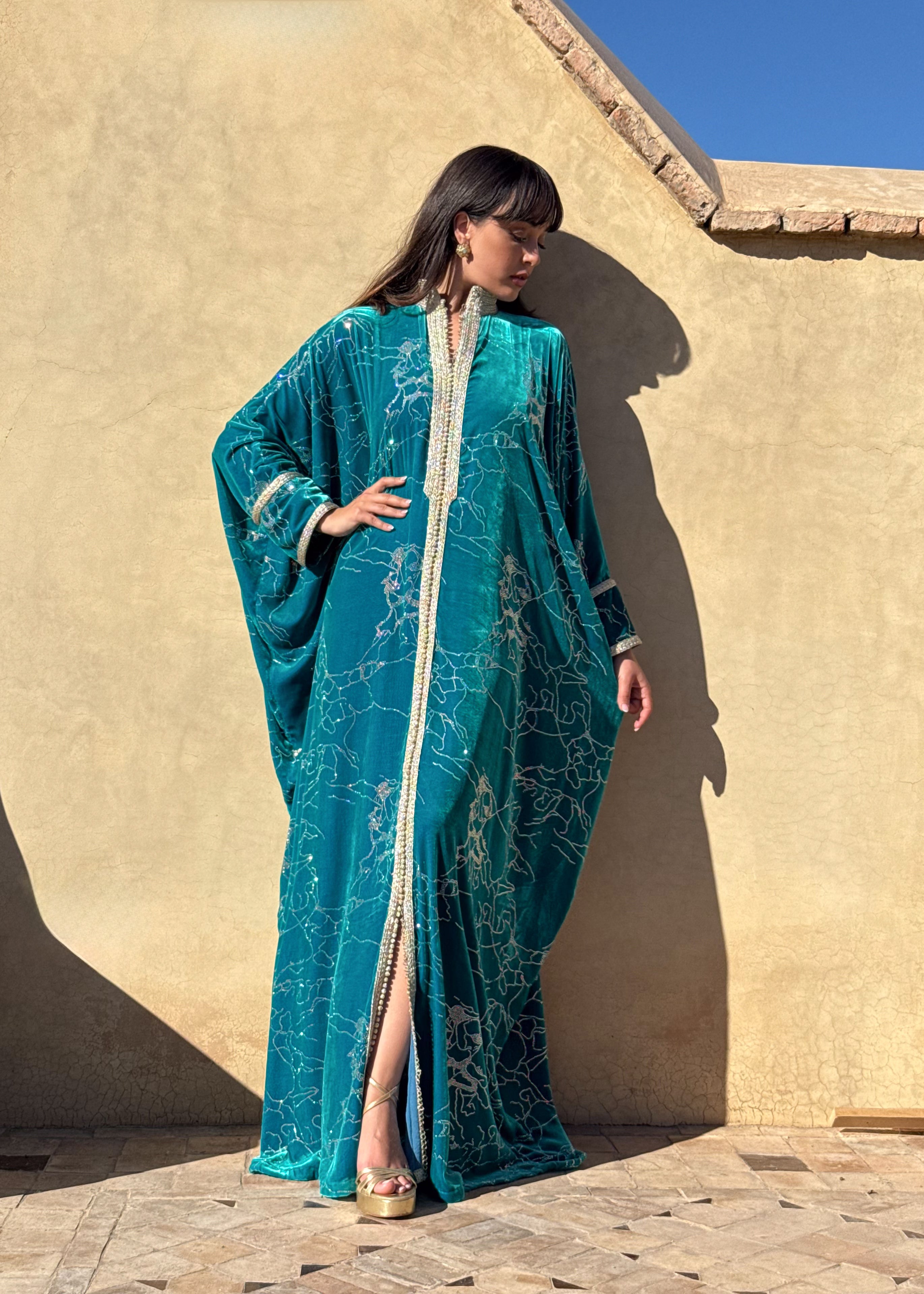 GUAYZA SILK VELVET KAFTAN