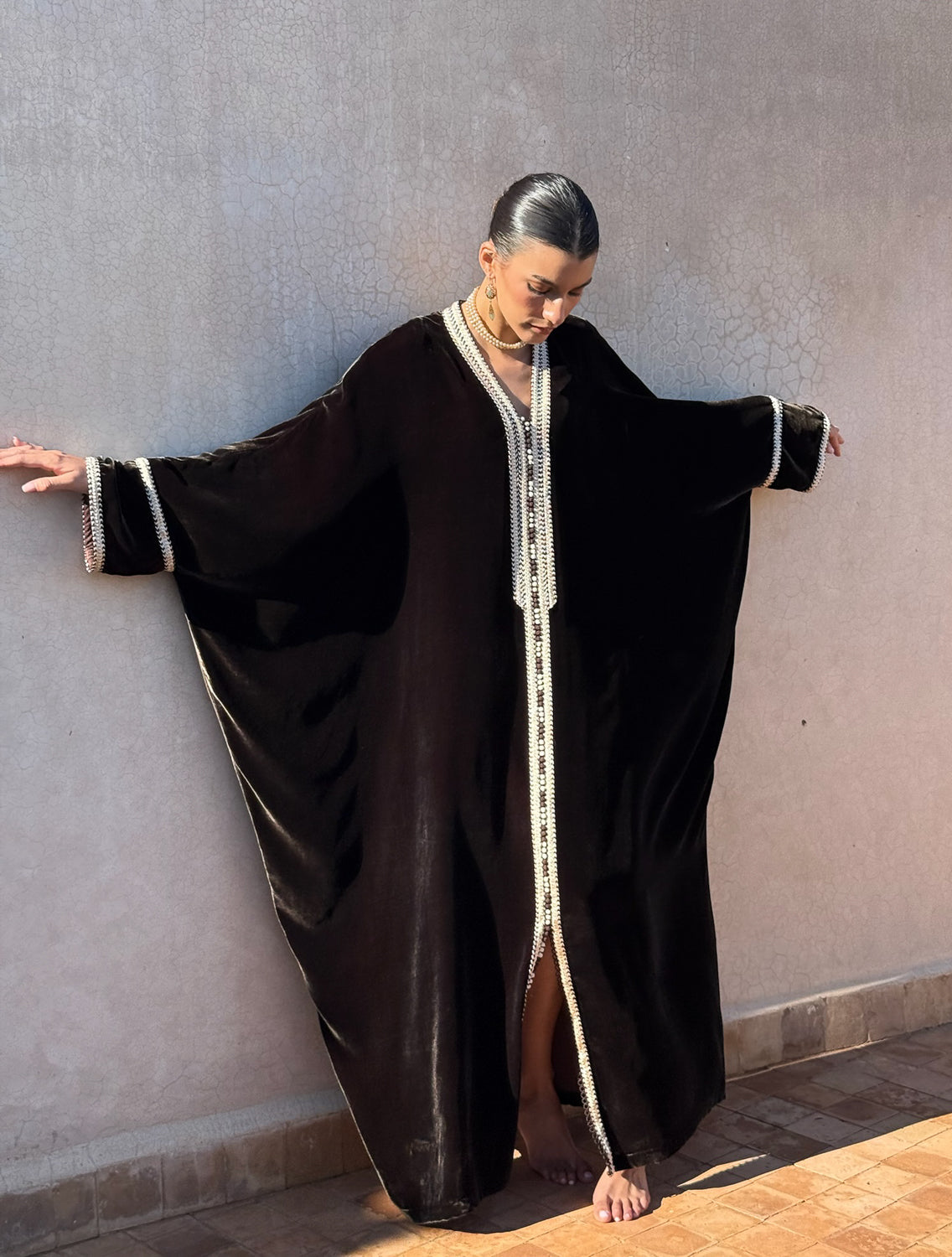 ANI SILK VELVET KAFTAN