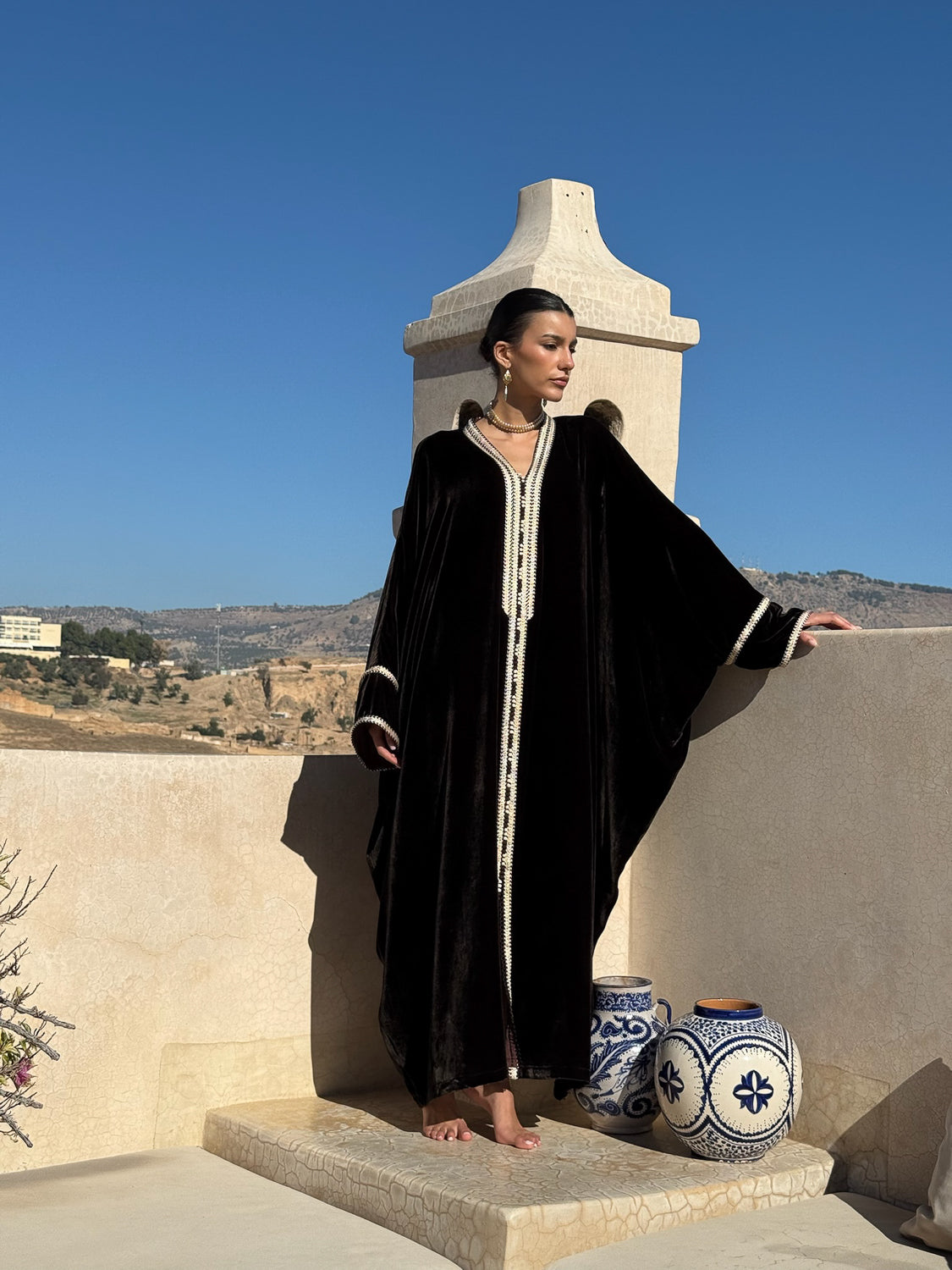 ANI SILK VELVET KAFTAN