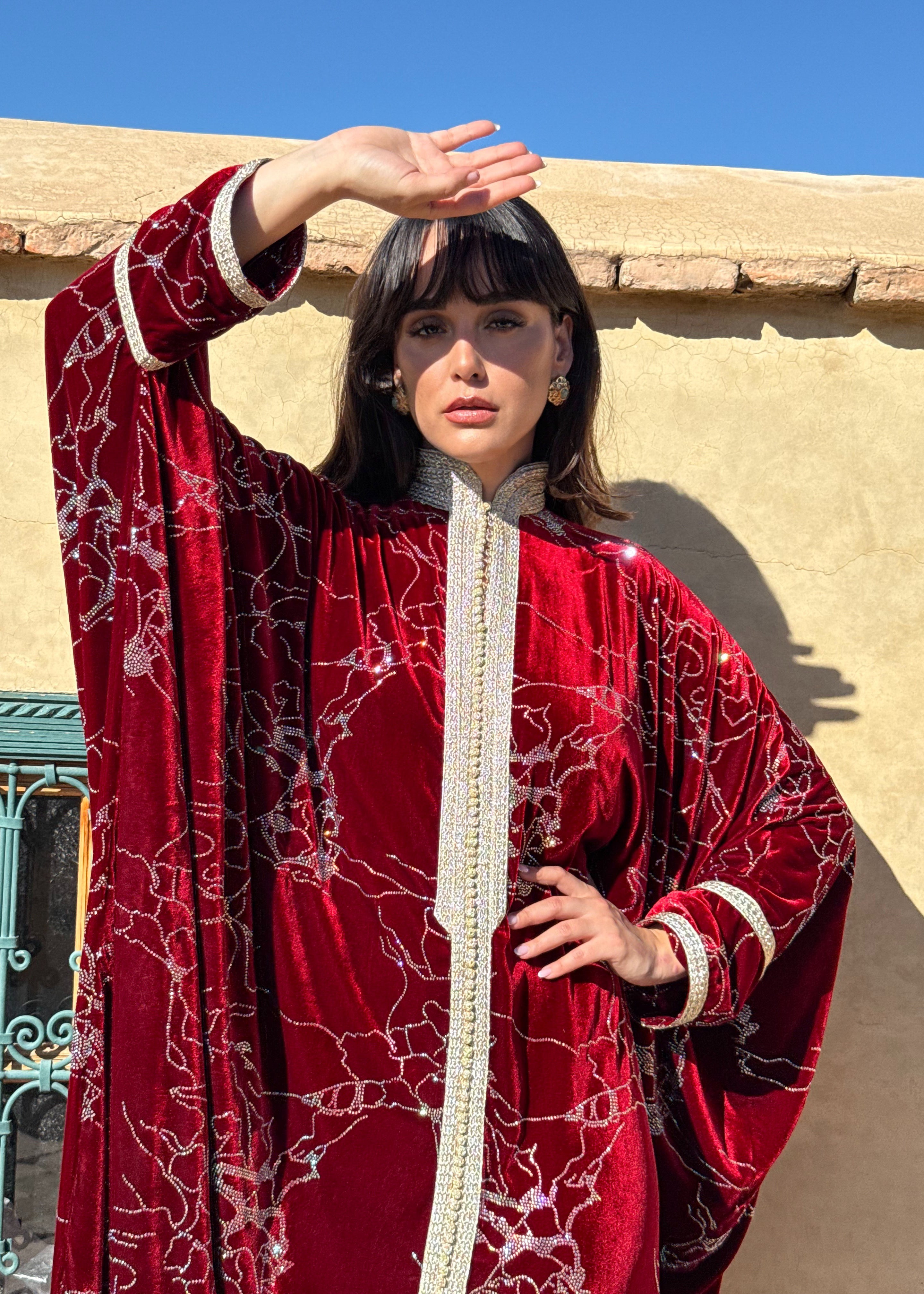 BADIA SILK VELVET KAFTAN