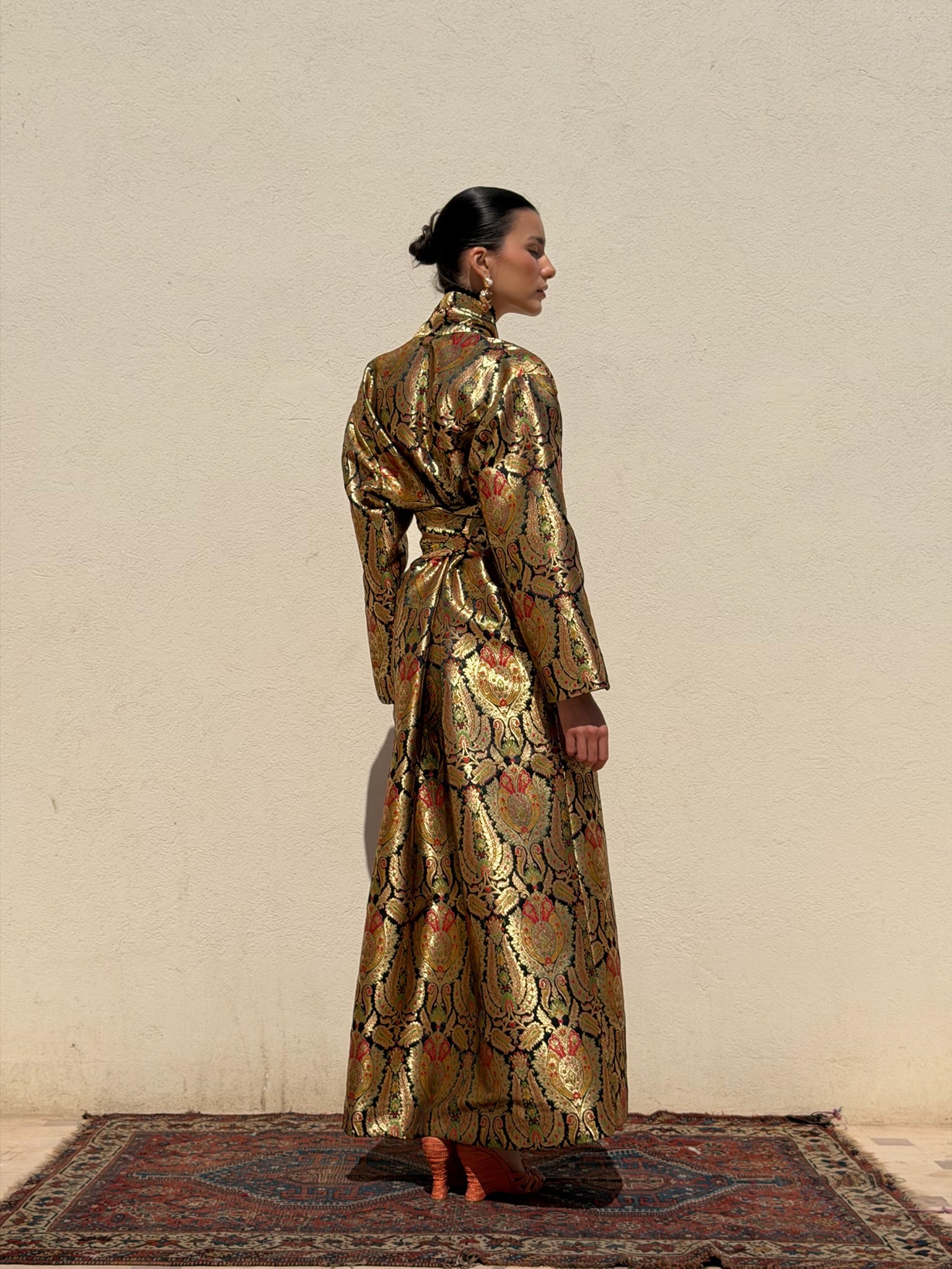 BODOUR SILK FLORAL KAFTAN
